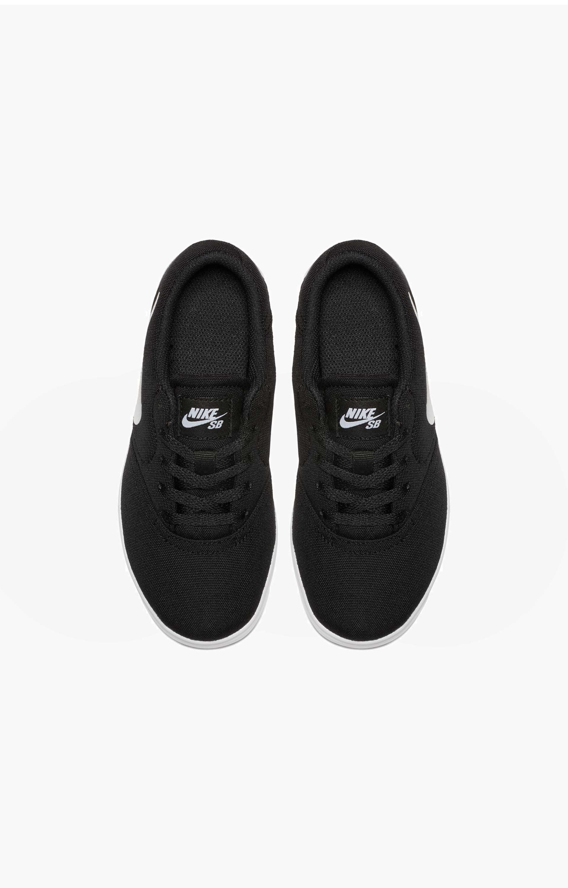 Nike SB Check Canvas Youth Skate Shoe, Black/White