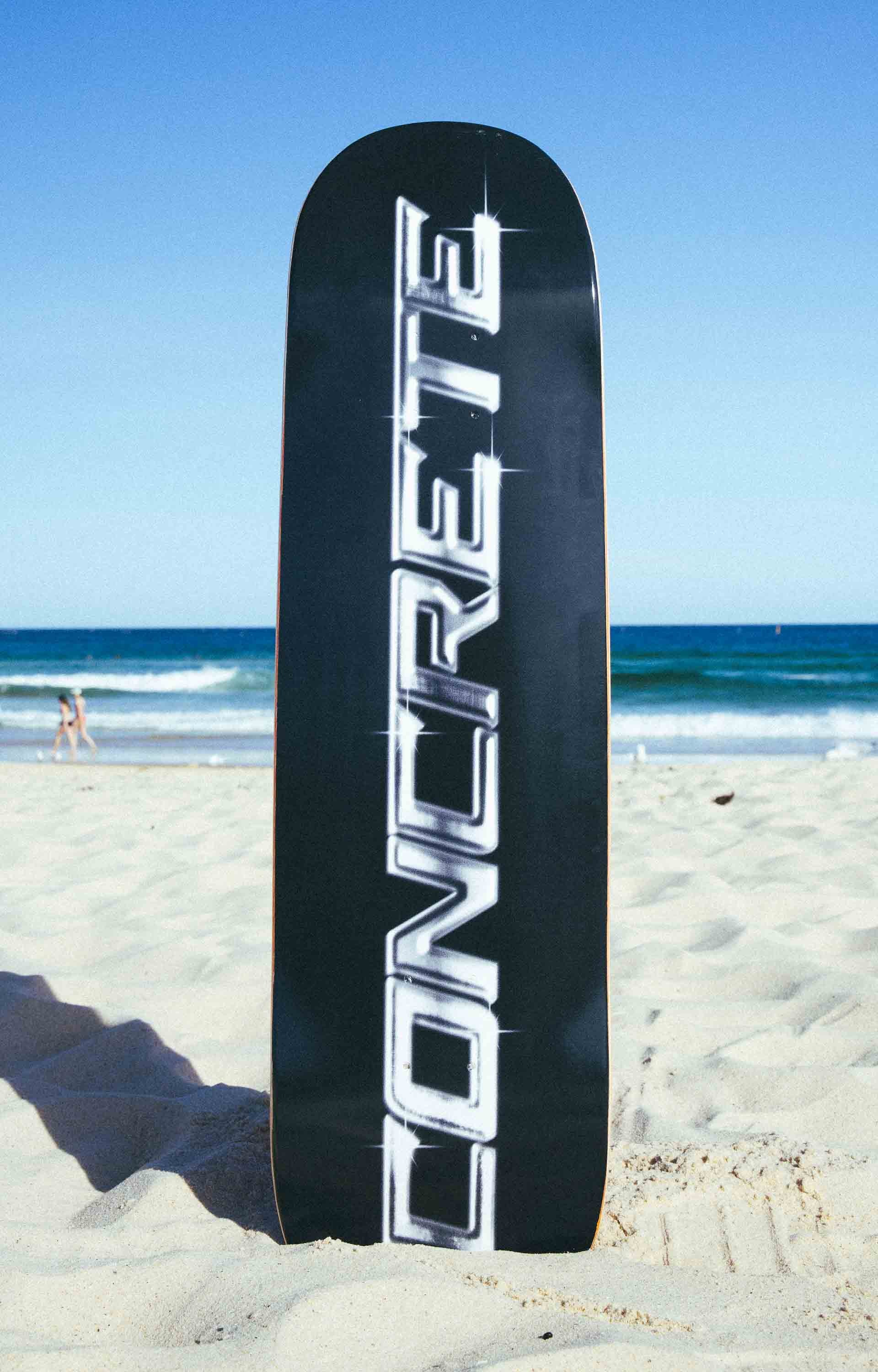 Concrete Chrome Shape 2 Skateboard Deck, Black