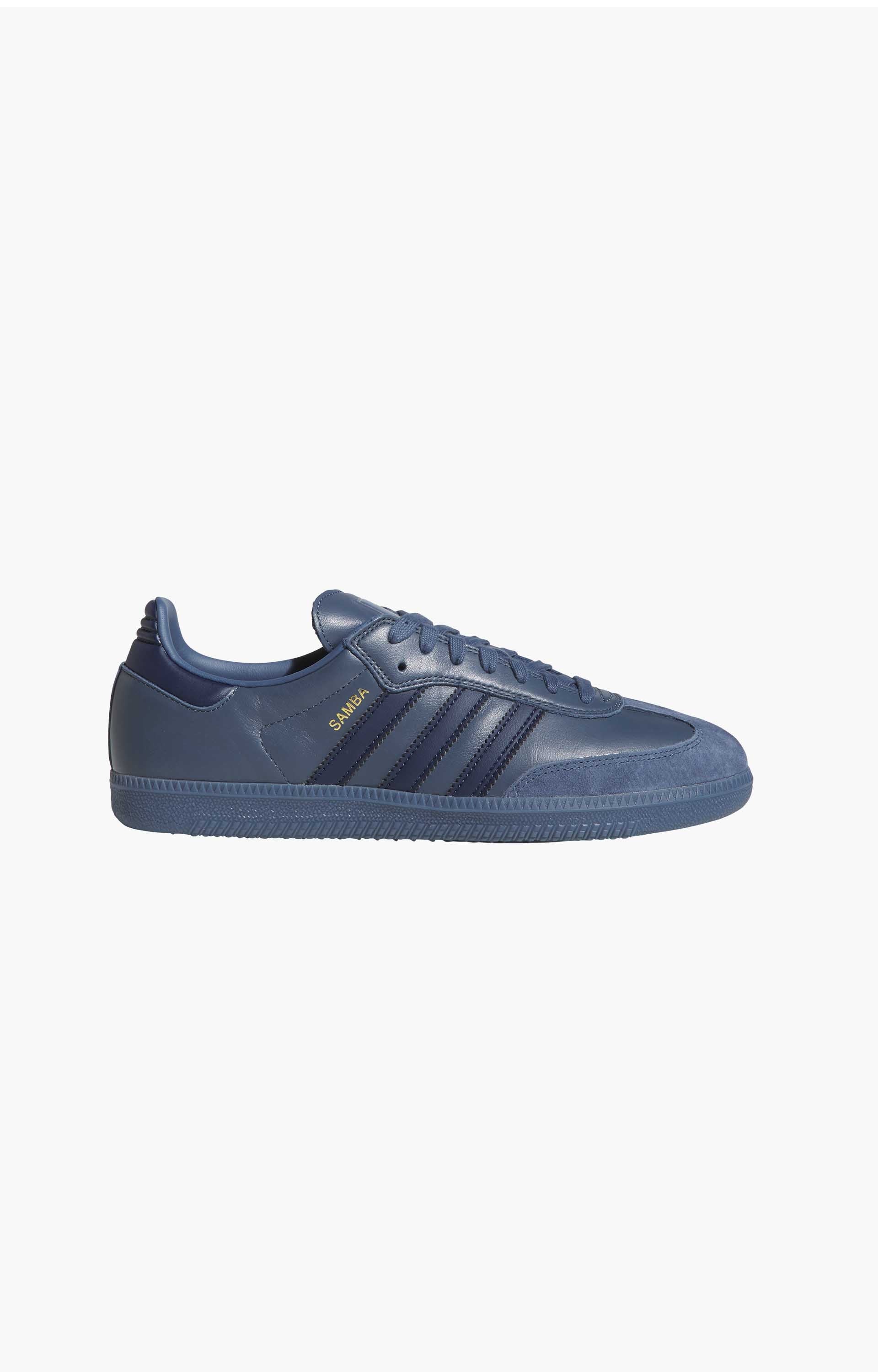 Adidas Samba ADV Shoe, Preloved Ink/Gold Metallic