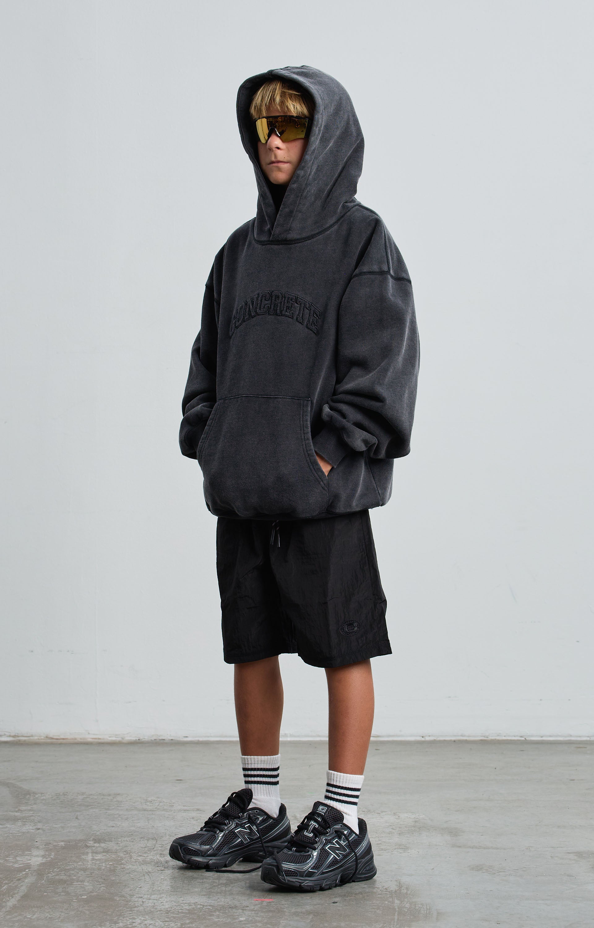 Concrete Youth League Hoodie, Washed Black