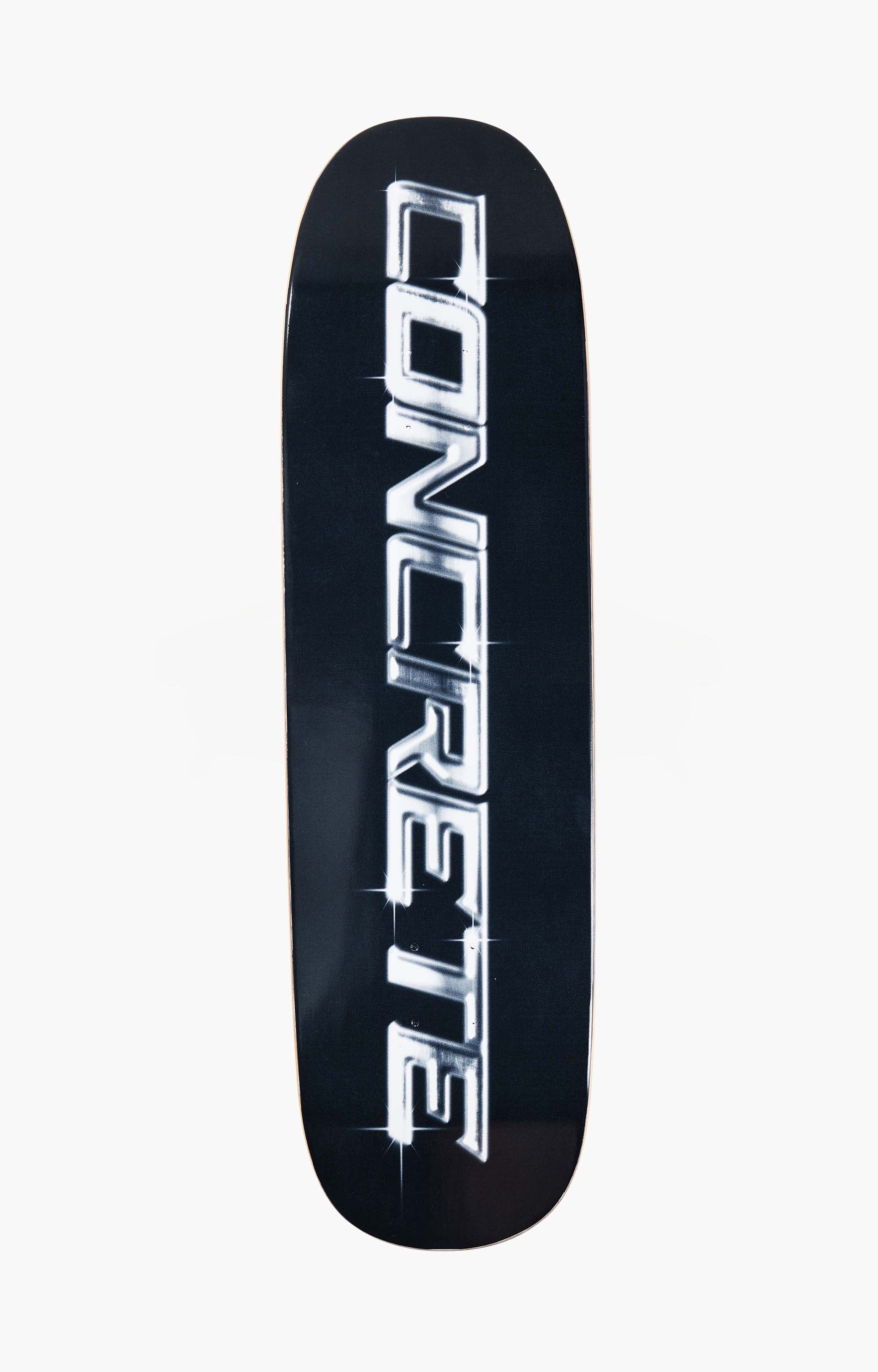 Concrete Chrome Shape Skateboard Deck, Black