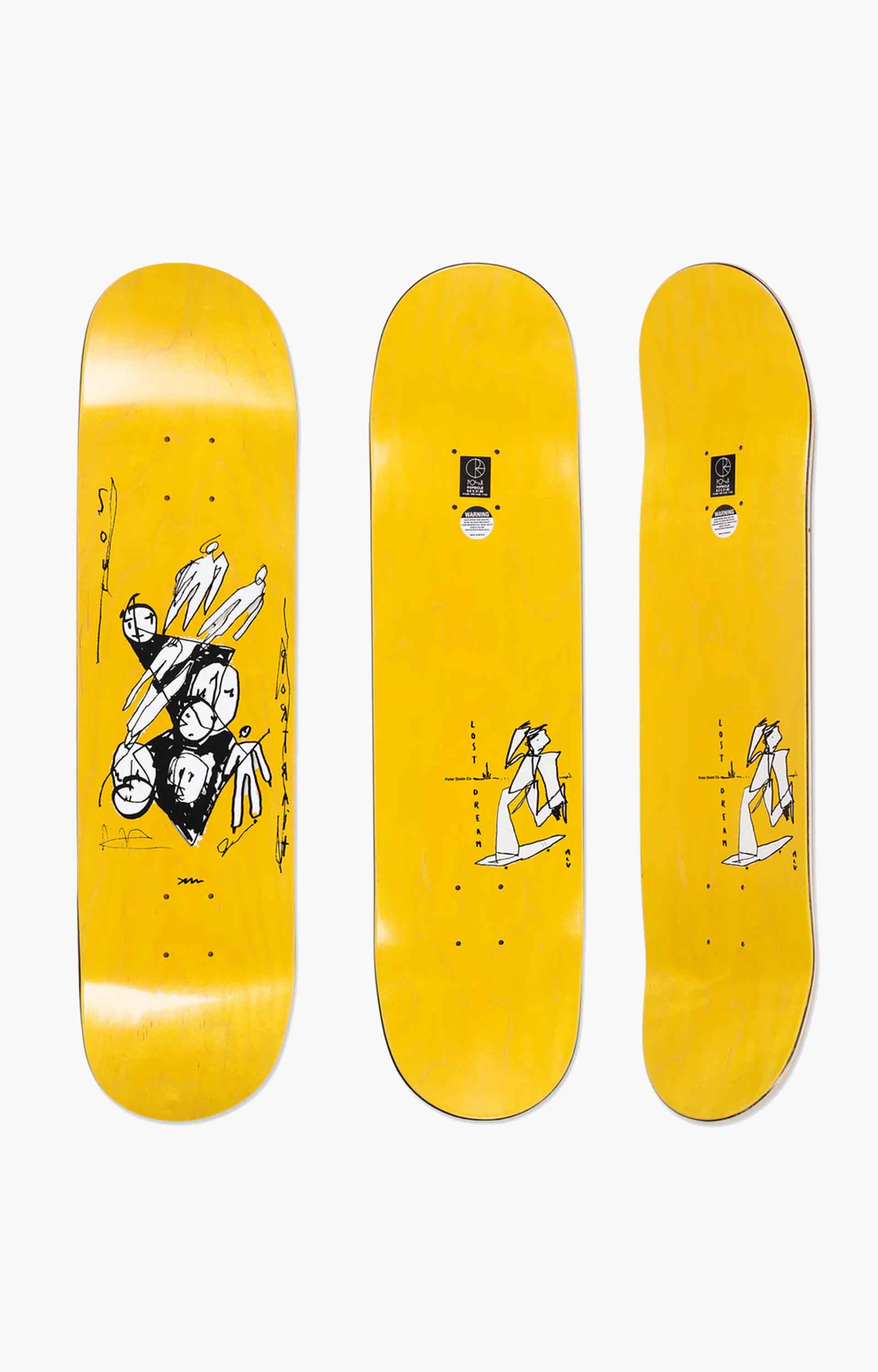 Polar Skate Co Team / Alv Soul Portrait Deck, Yellow, 8.0