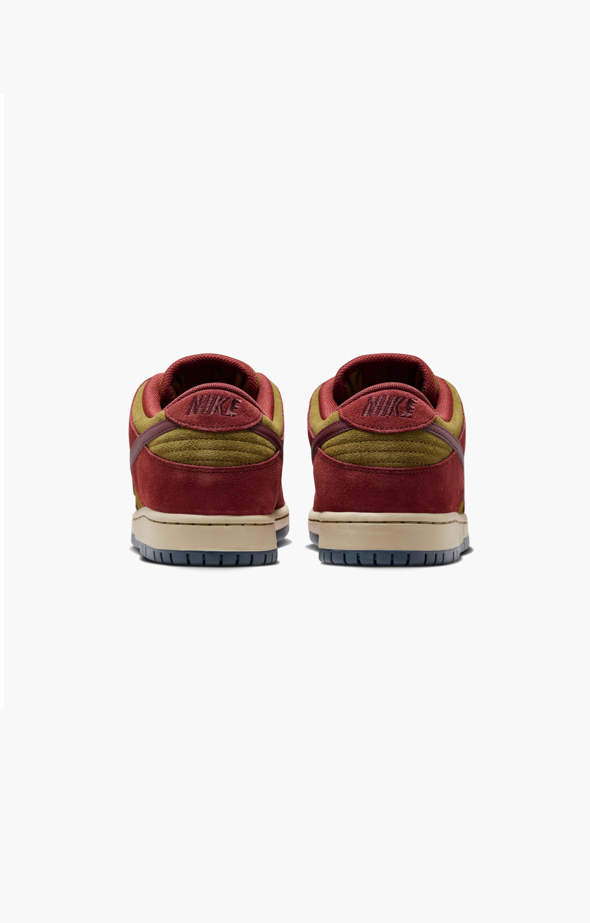 Nike SB Dunk Low Pro Shoe, Dark Team Red/Burgundy Crush/Olive