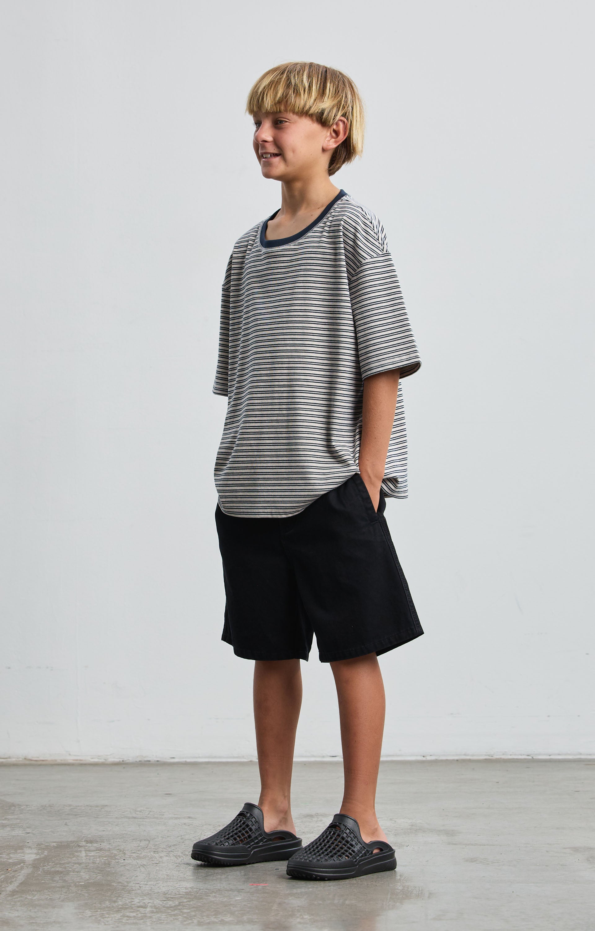 Concrete Youth Linework T-Shirt, Chalk/Navy (preorder)