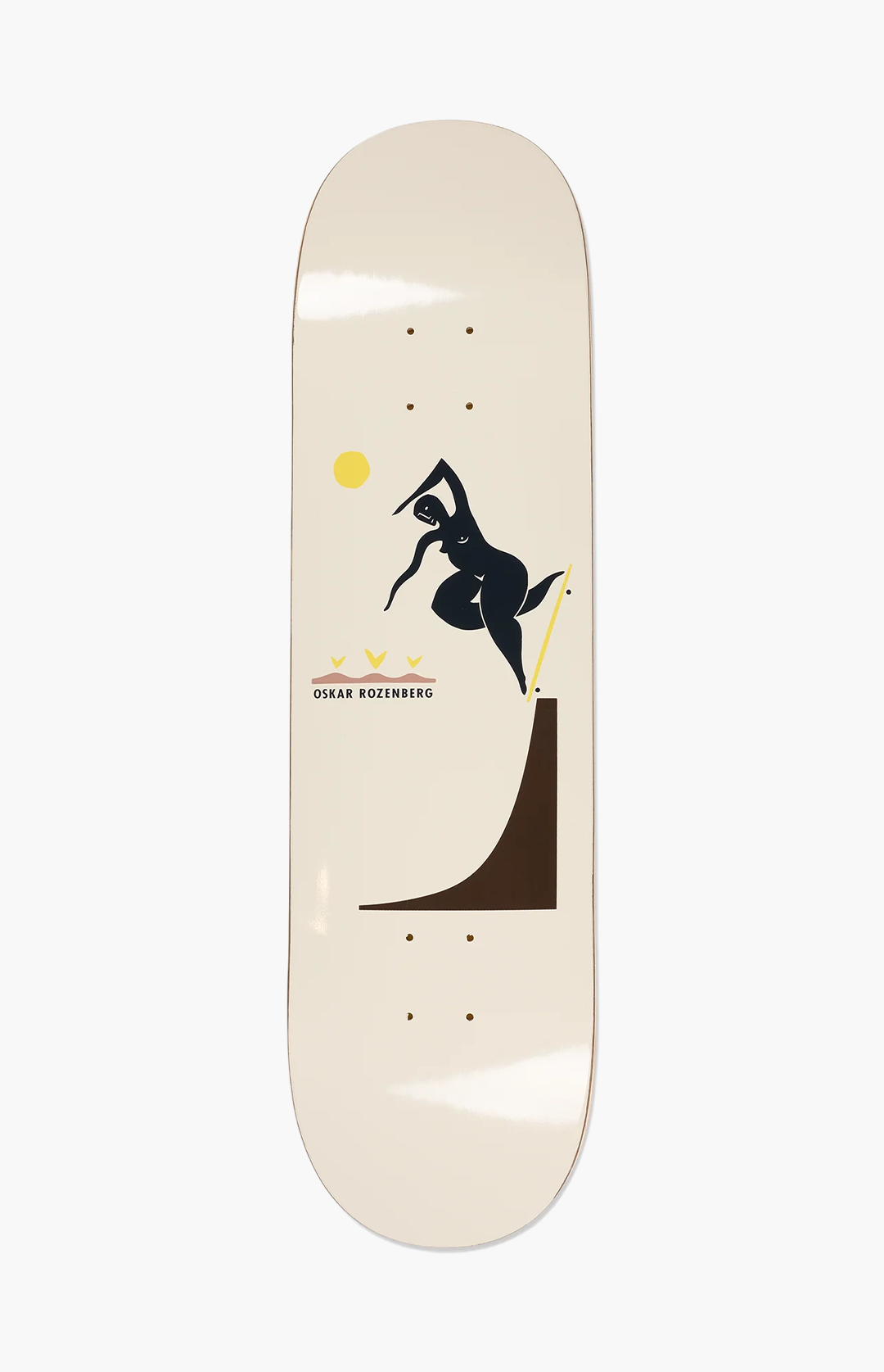 Polar Skate Co Oskar Rozenberg Bs Noseblunt Skateboard Deck, Cream