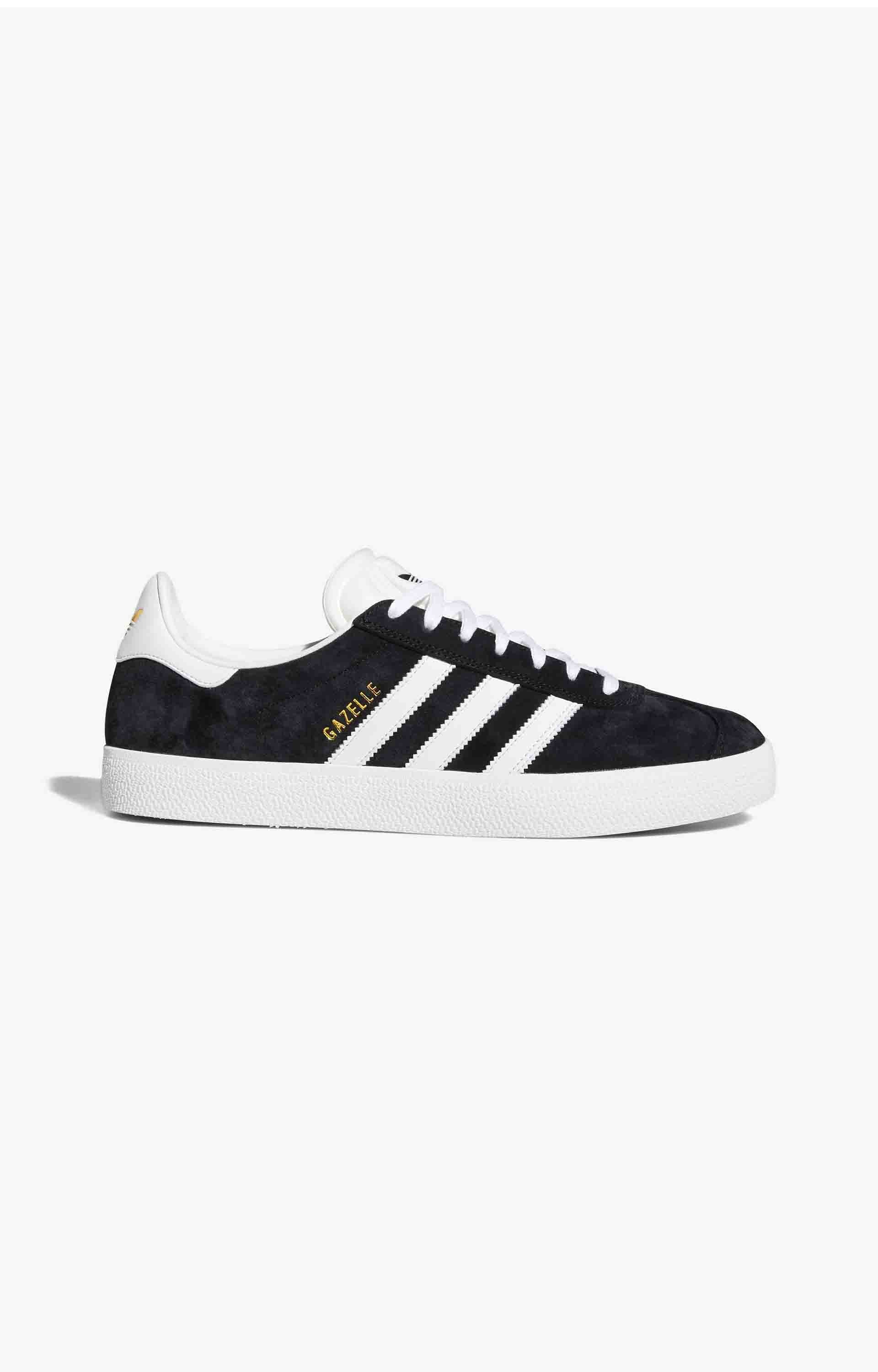 Adidas Gazelle ADV Shoe, Core Black/Cloud White/Gold Metallic