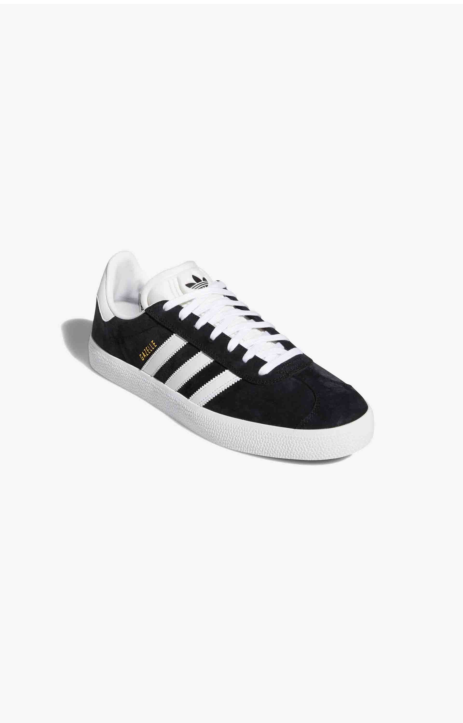 Adidas Gazelle ADV Shoe, Core Black/Cloud White/Gold Metallic