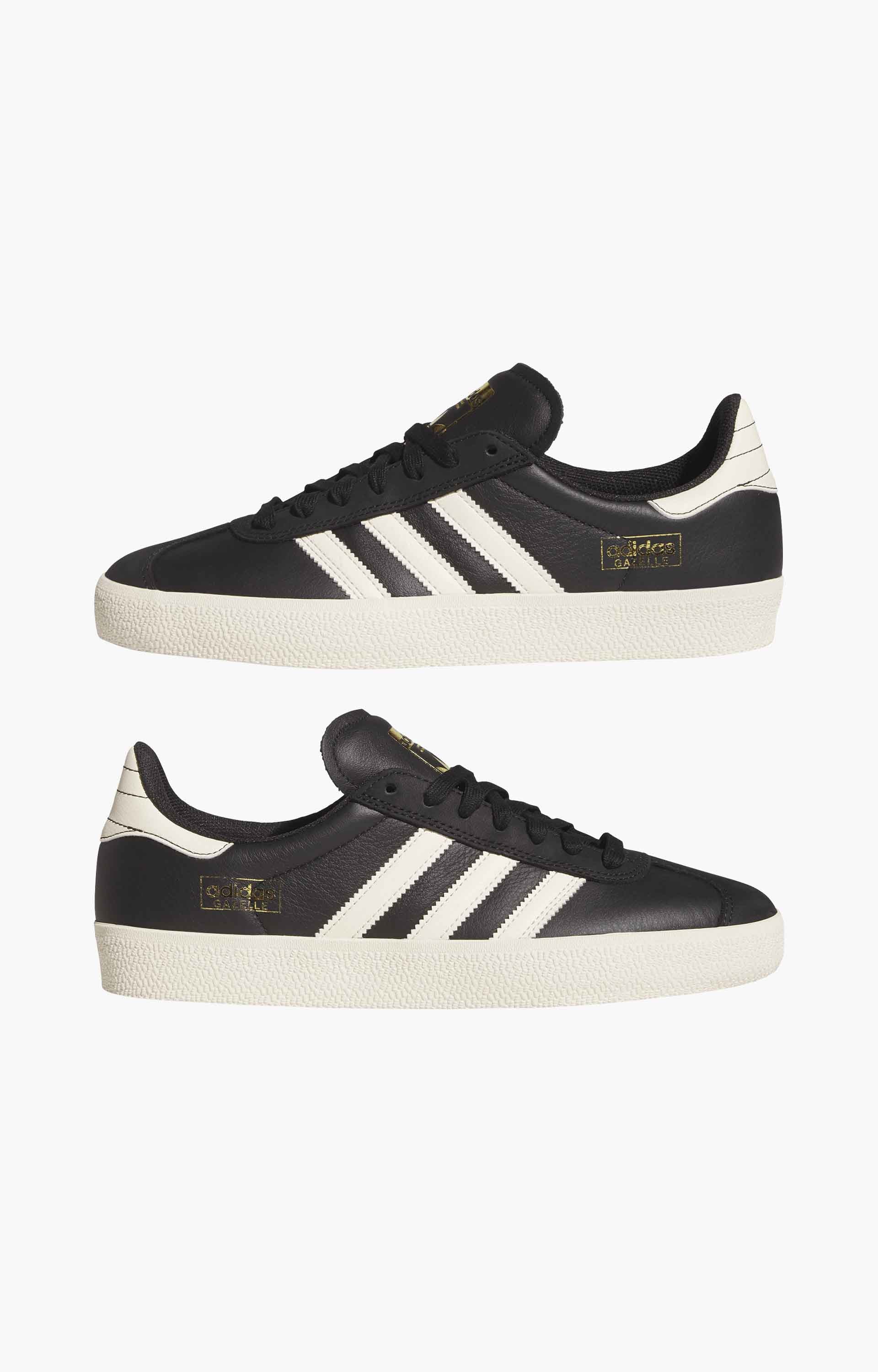 Adidas Gazelle ADV Shoes, Core Black/Cream White/Gold Metallic