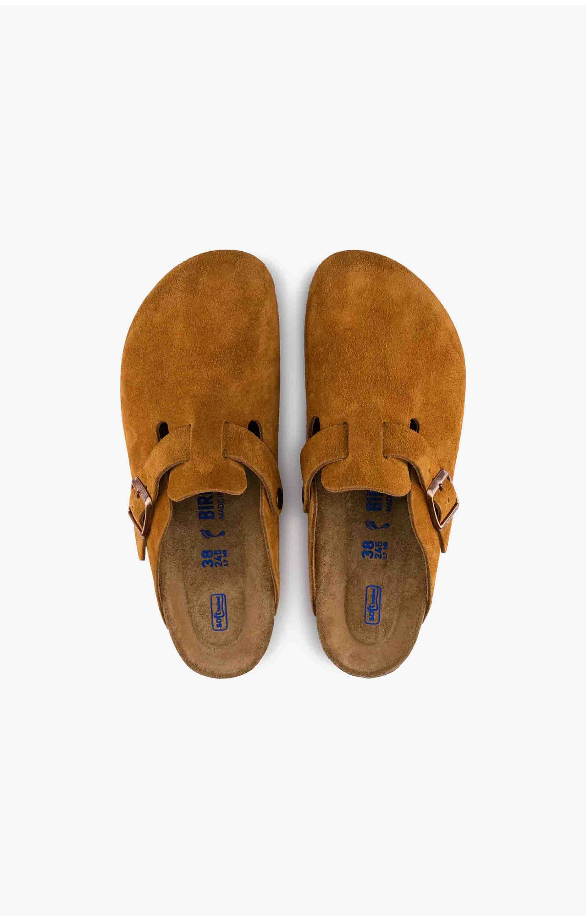 Birkenstock Boston Soft Footbed Suede Leather Regular Sandals, Mink