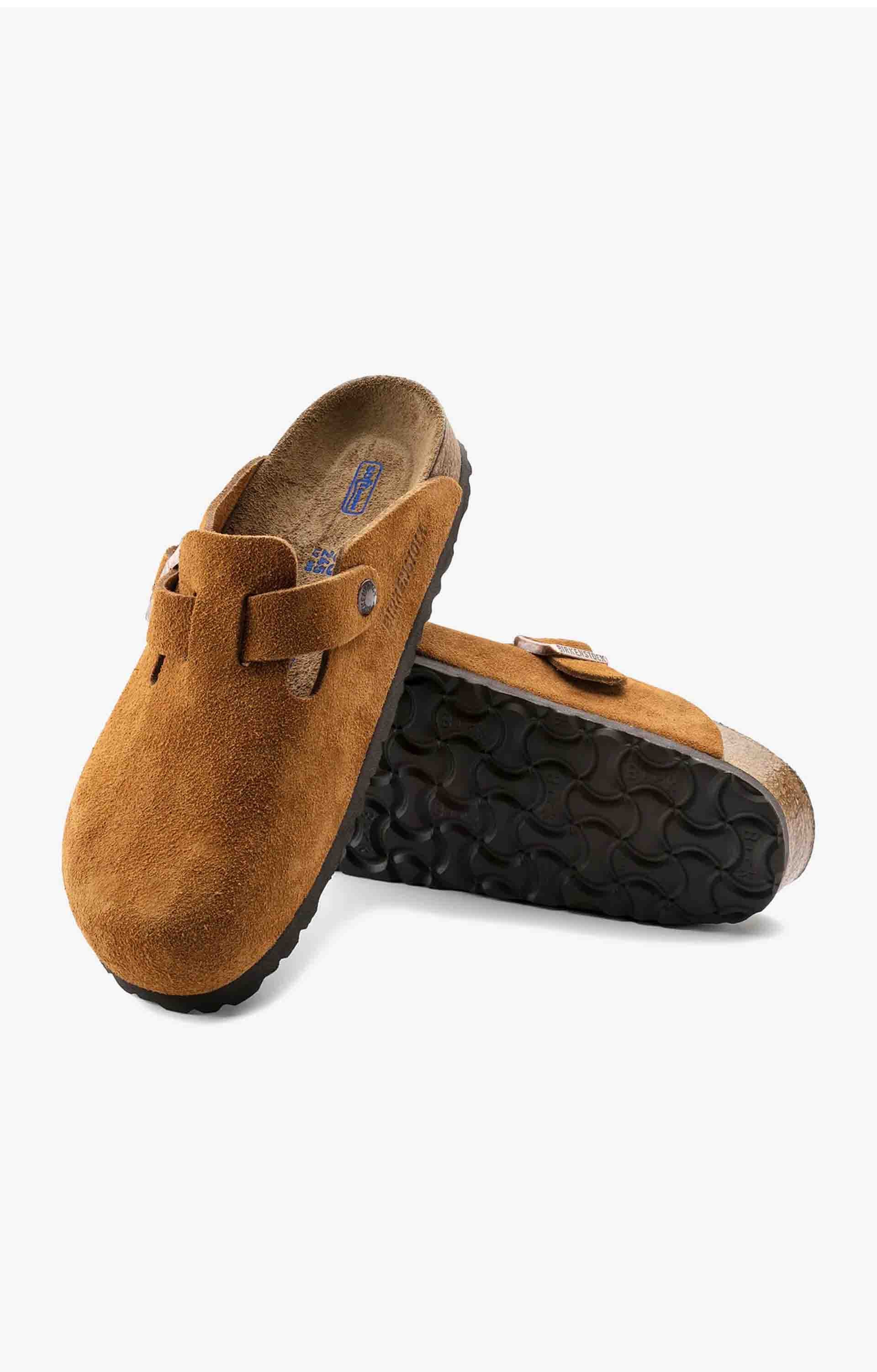 Birkenstock Boston Soft Footbed Suede Leather Regular Sandals, Mink