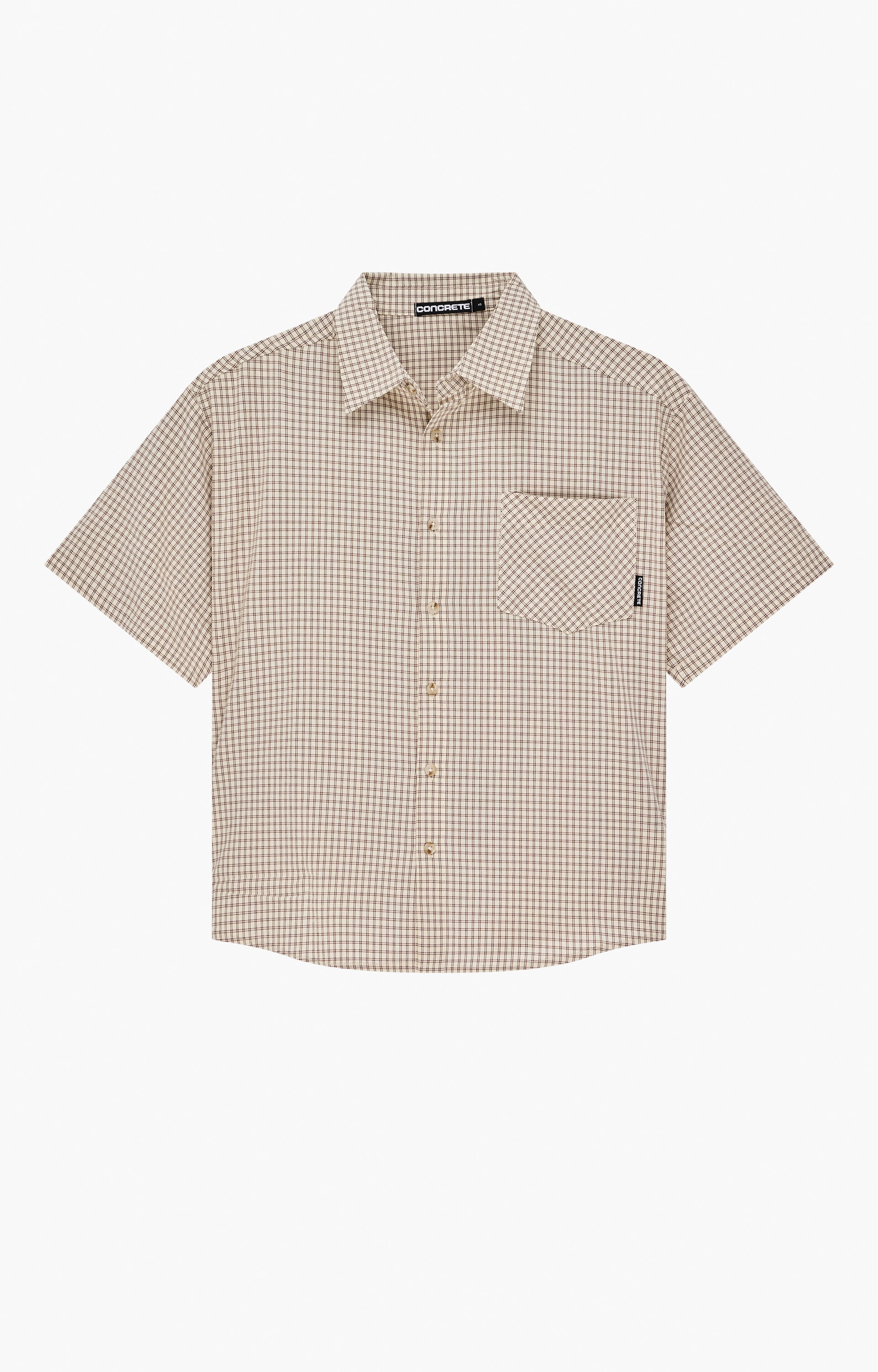 Concrete Ranger Plaid Shirt, Cream/Burgundy