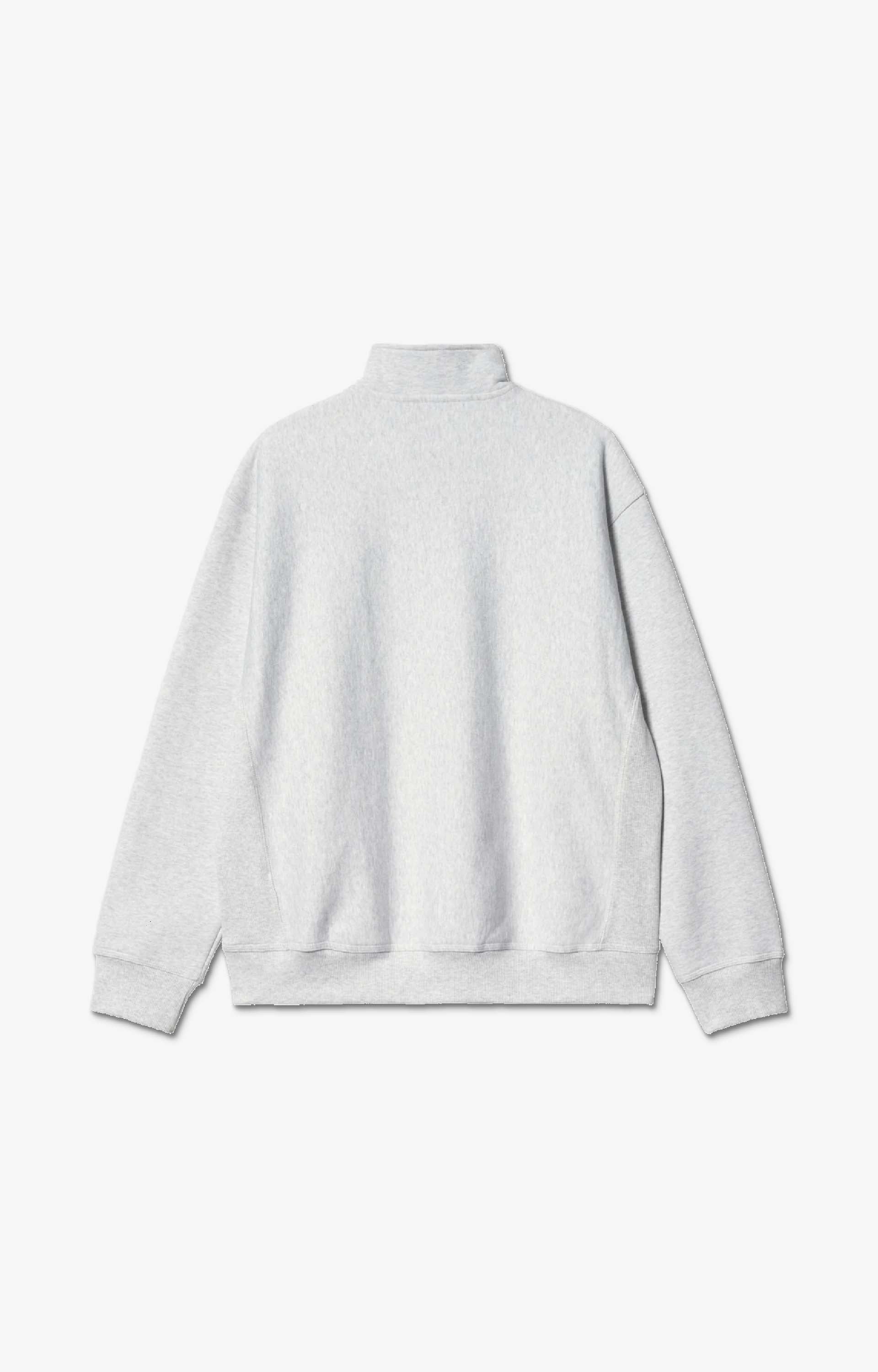 Carhartt WIP Half Zip American Script Sweatshirt, Ash Heather
