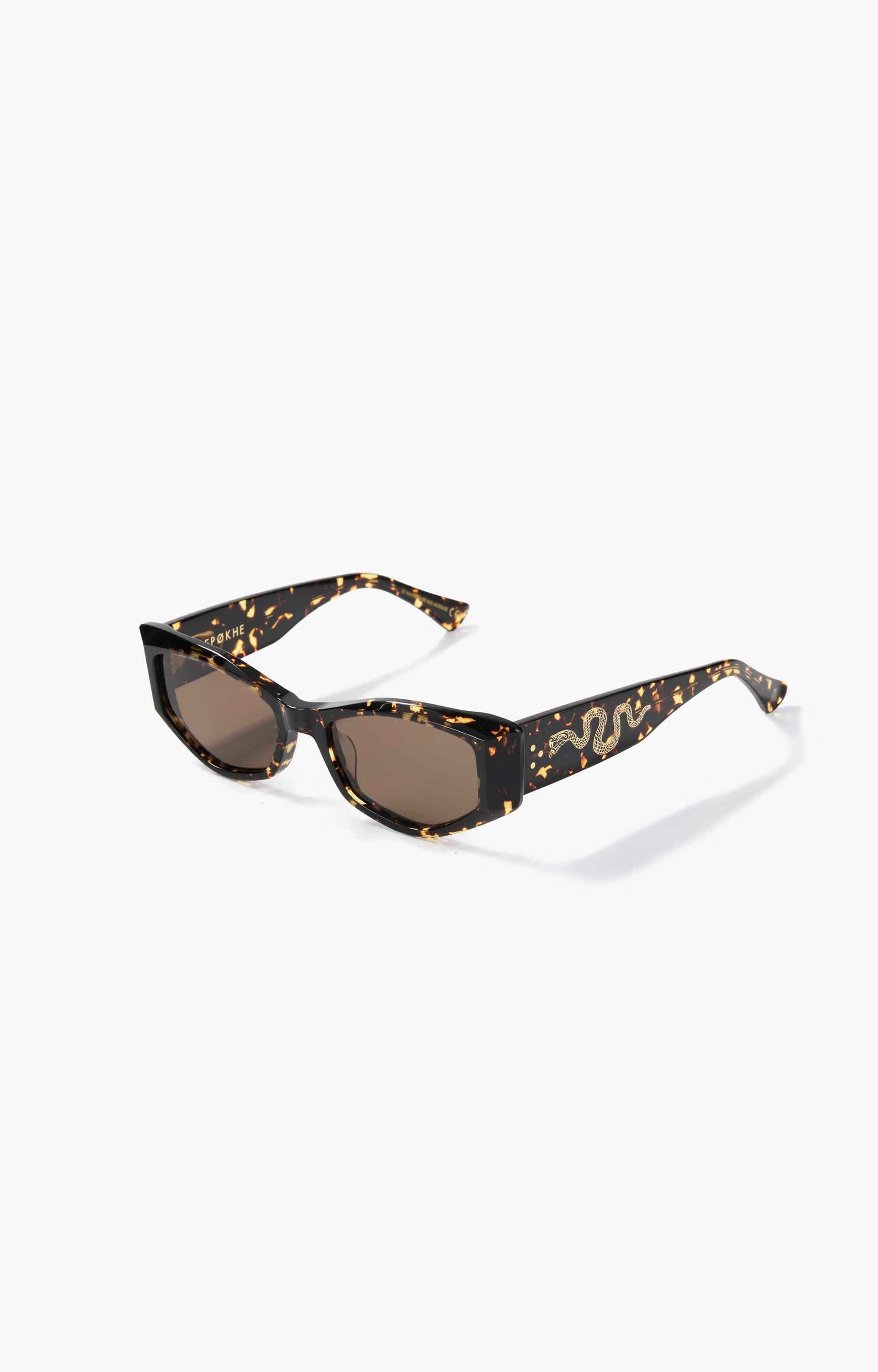 Epokhe Guilty Sunglasses, Crystal Dark Tortoise Polished/Brown Polarised