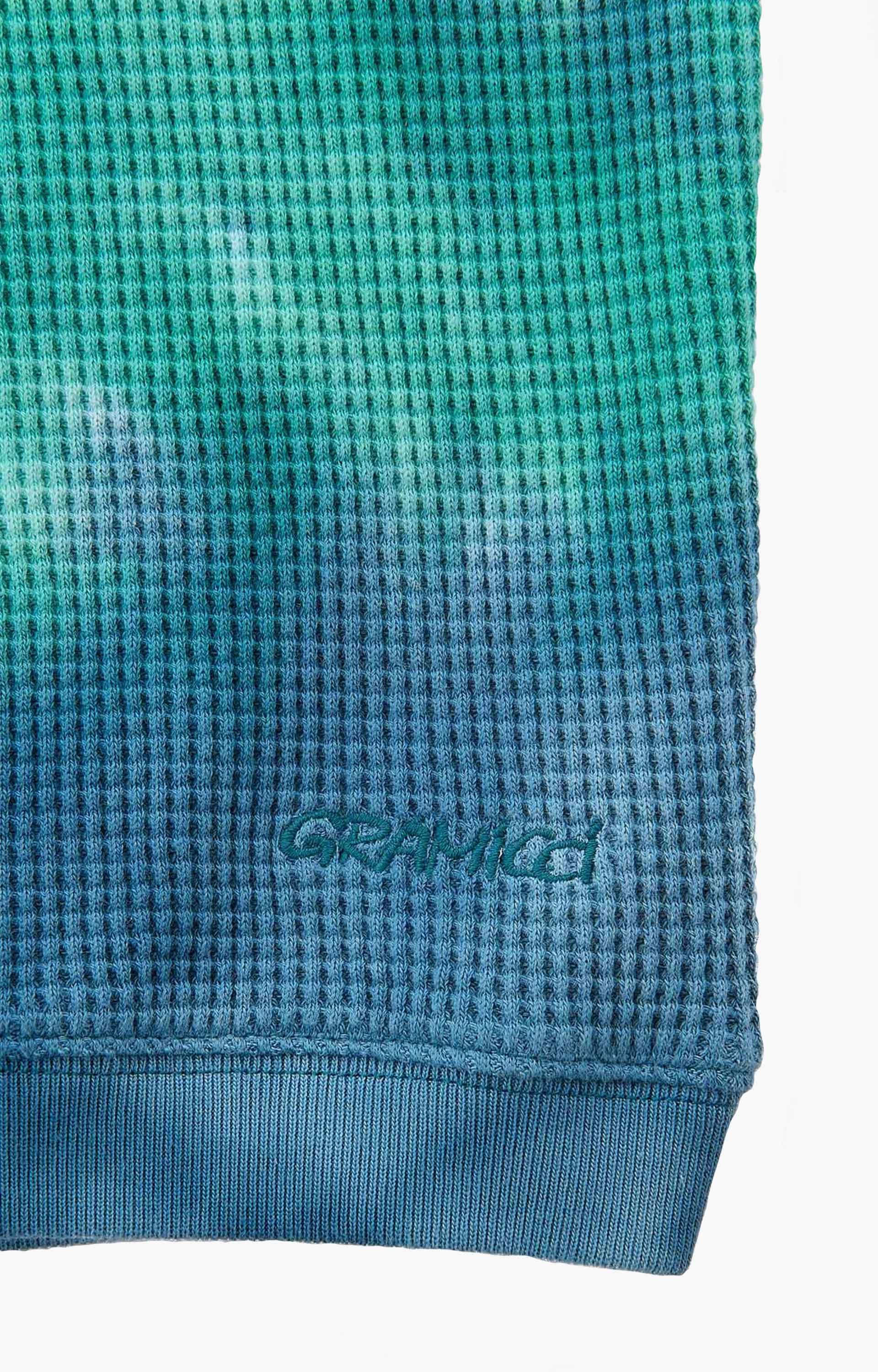 Gramicci Waffle Crew, Turquoise Tie-Dye