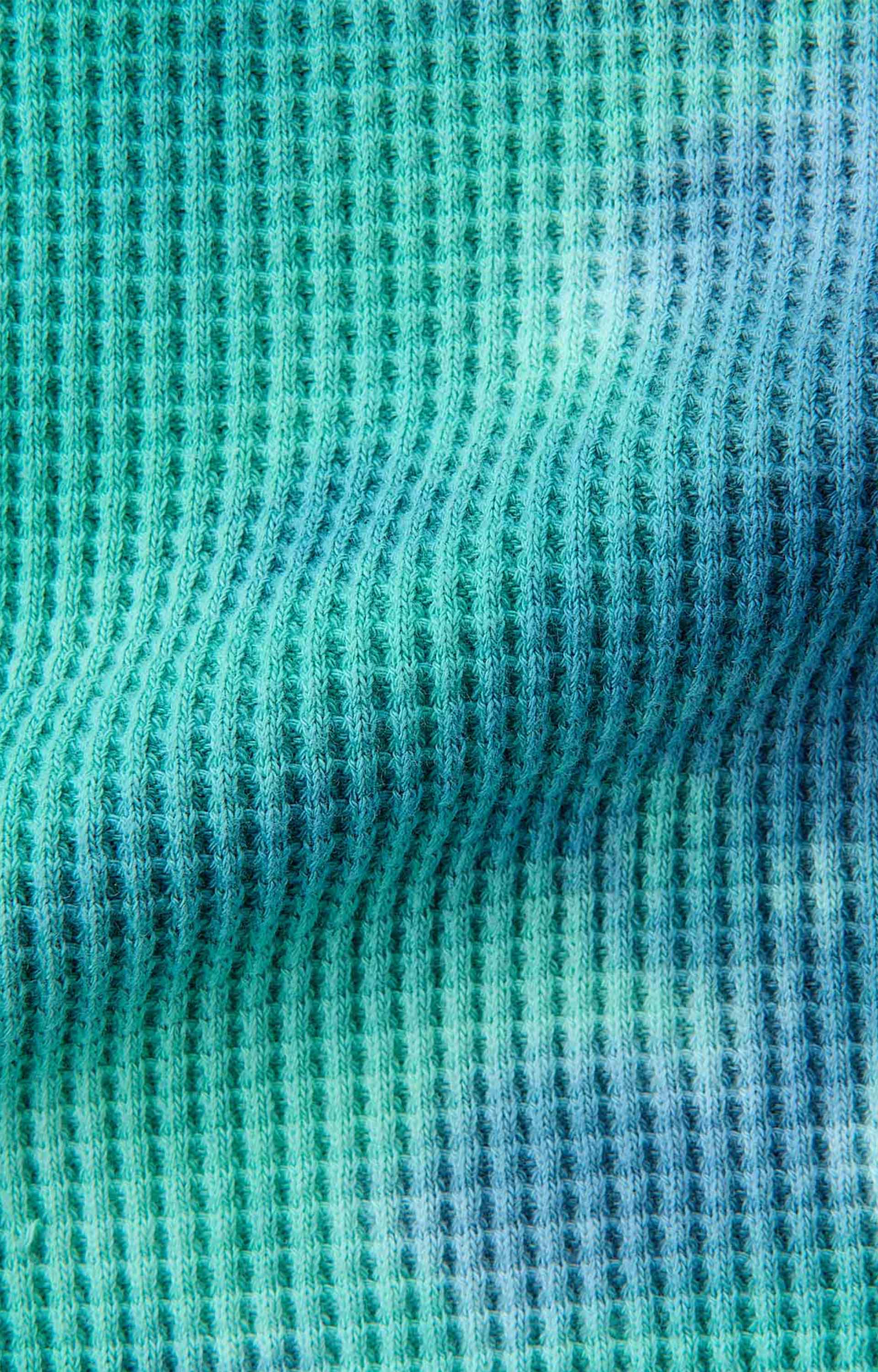 Gramicci Waffle Crew, Turquoise Tie-Dye