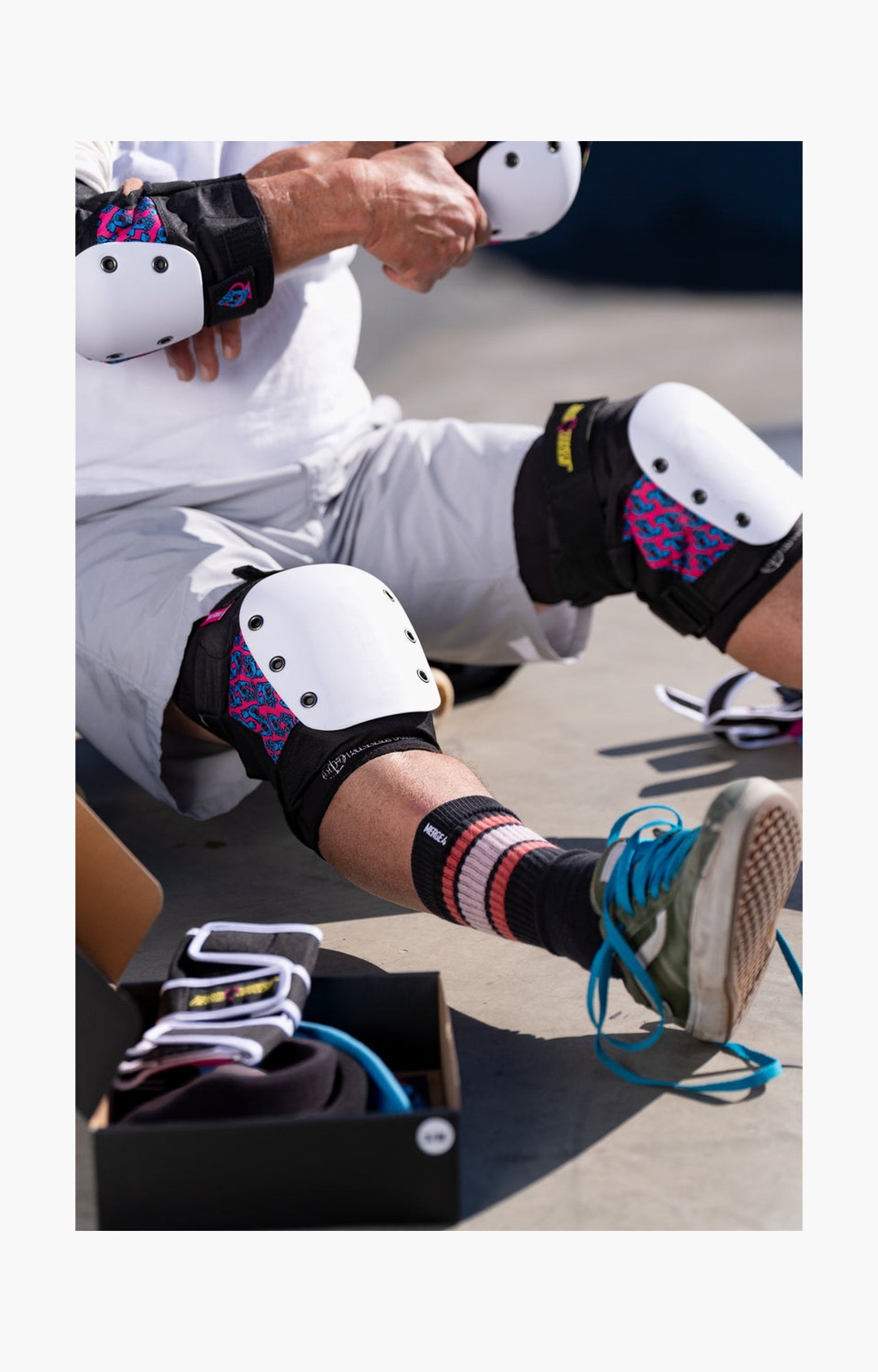 Pro-Tec Street Junior Protective 3 Pack Wrist Guards and Pads - Santa Cruz special edition