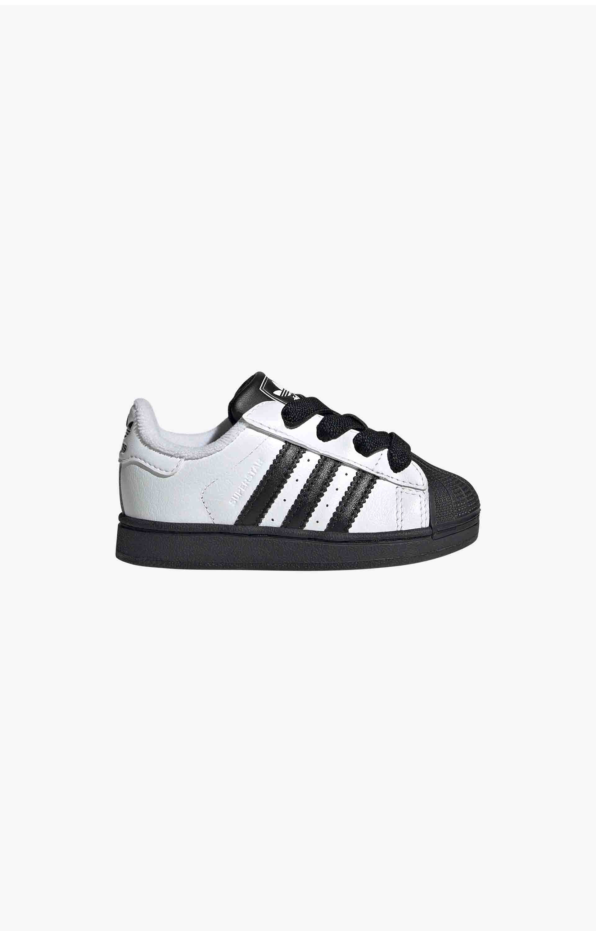 Adidas Superstar II Comfort Closure Elastic Lace Kids Shoes, White/Black/White