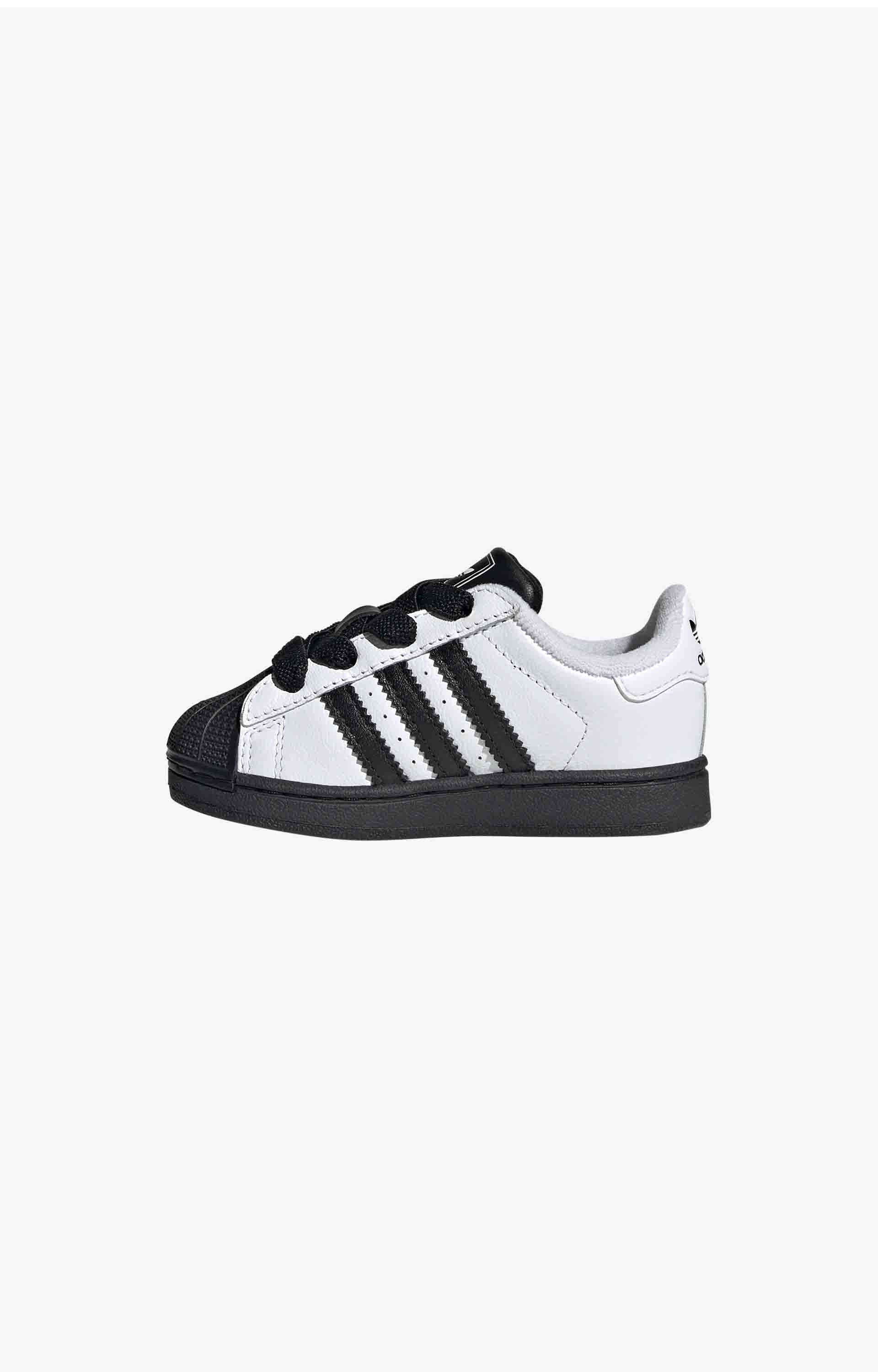 Adidas Superstar II Comfort Closure Elastic Lace Kids Shoes, White/Black/White