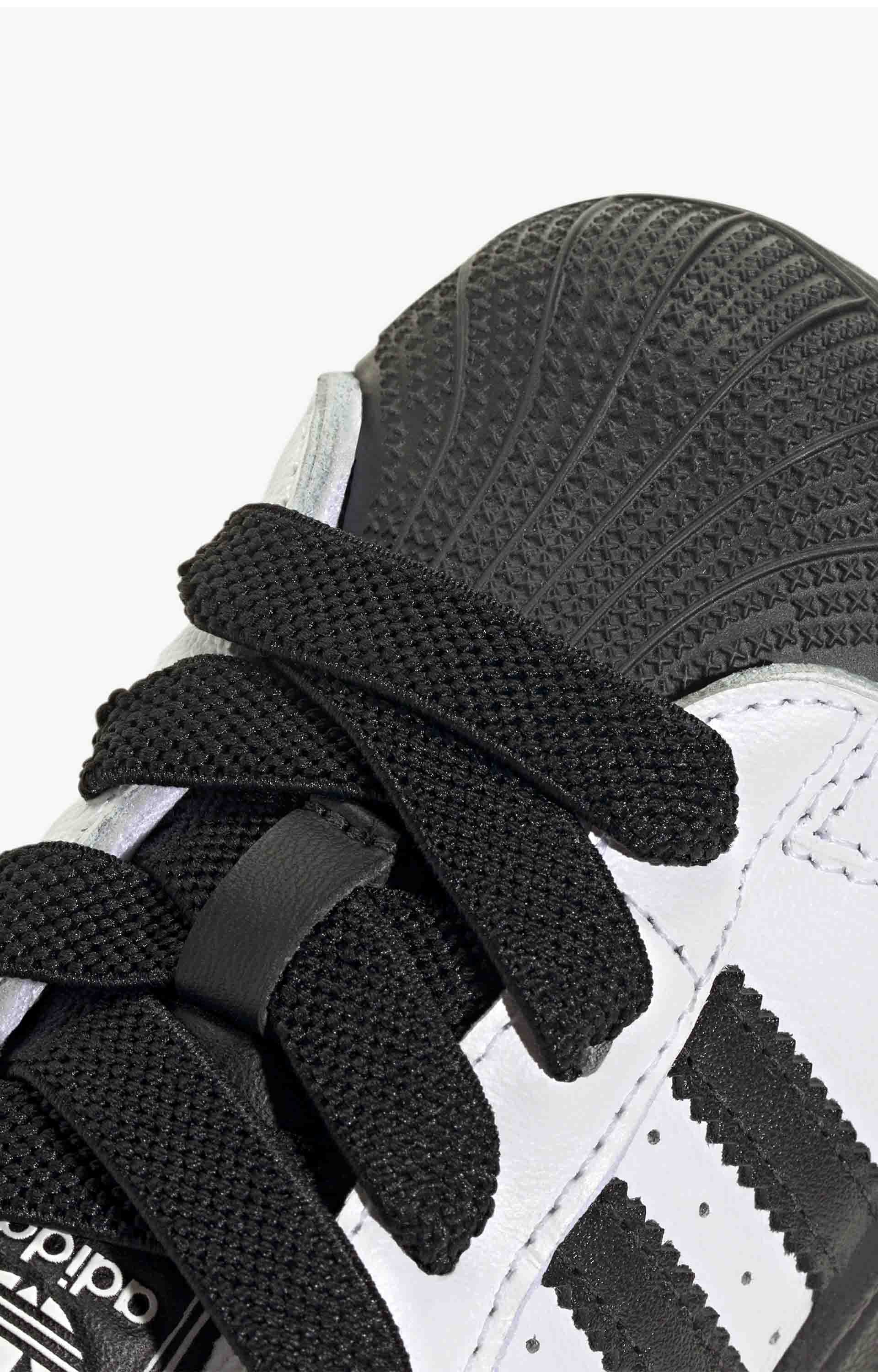 Adidas Superstar II Comfort Closure Elastic Lace Kids Shoes, White/Black/White