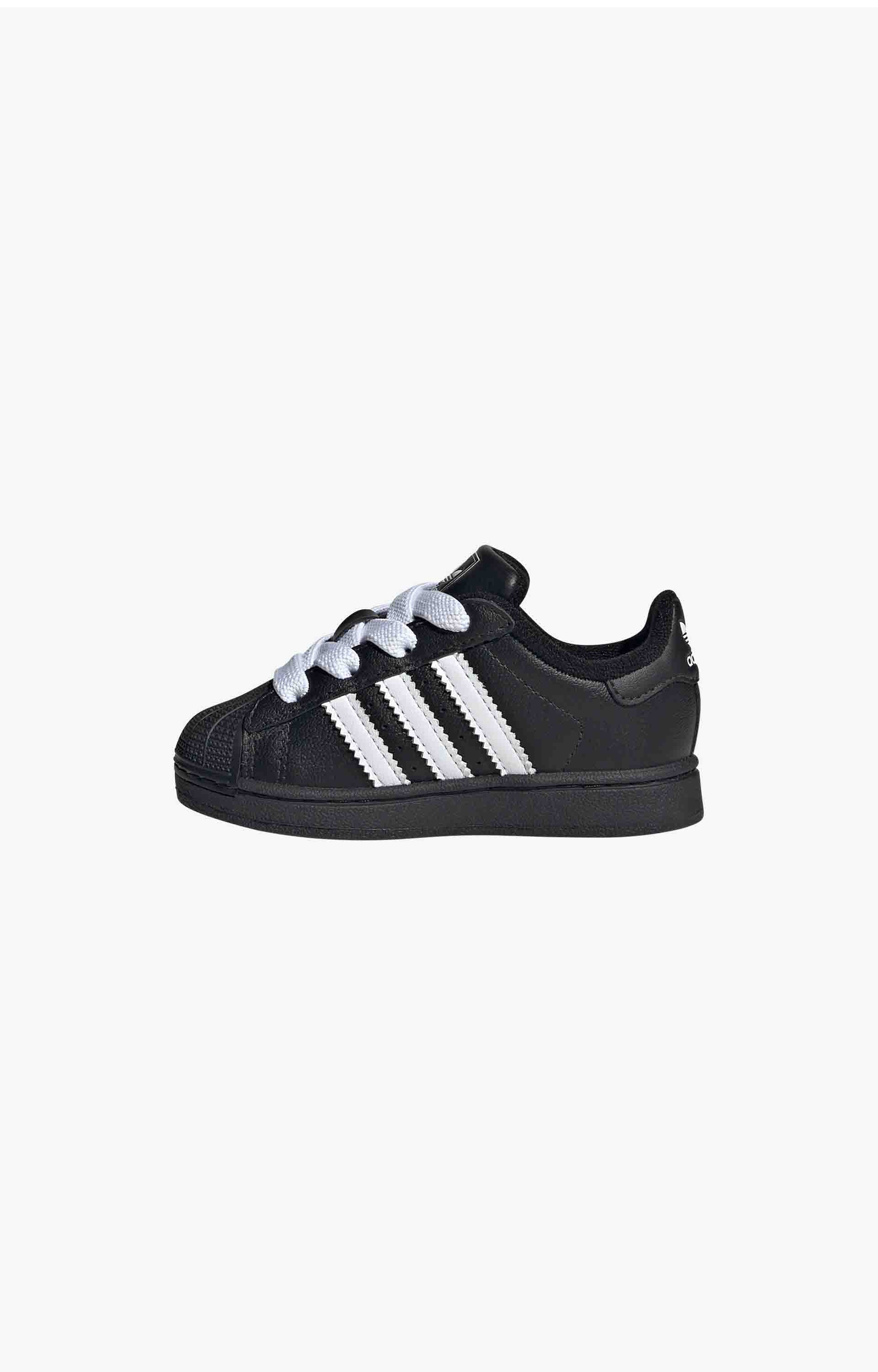 Adidas Superstar II Comfort Closure Elastic Lace Kids Shoes, Black/White/Black