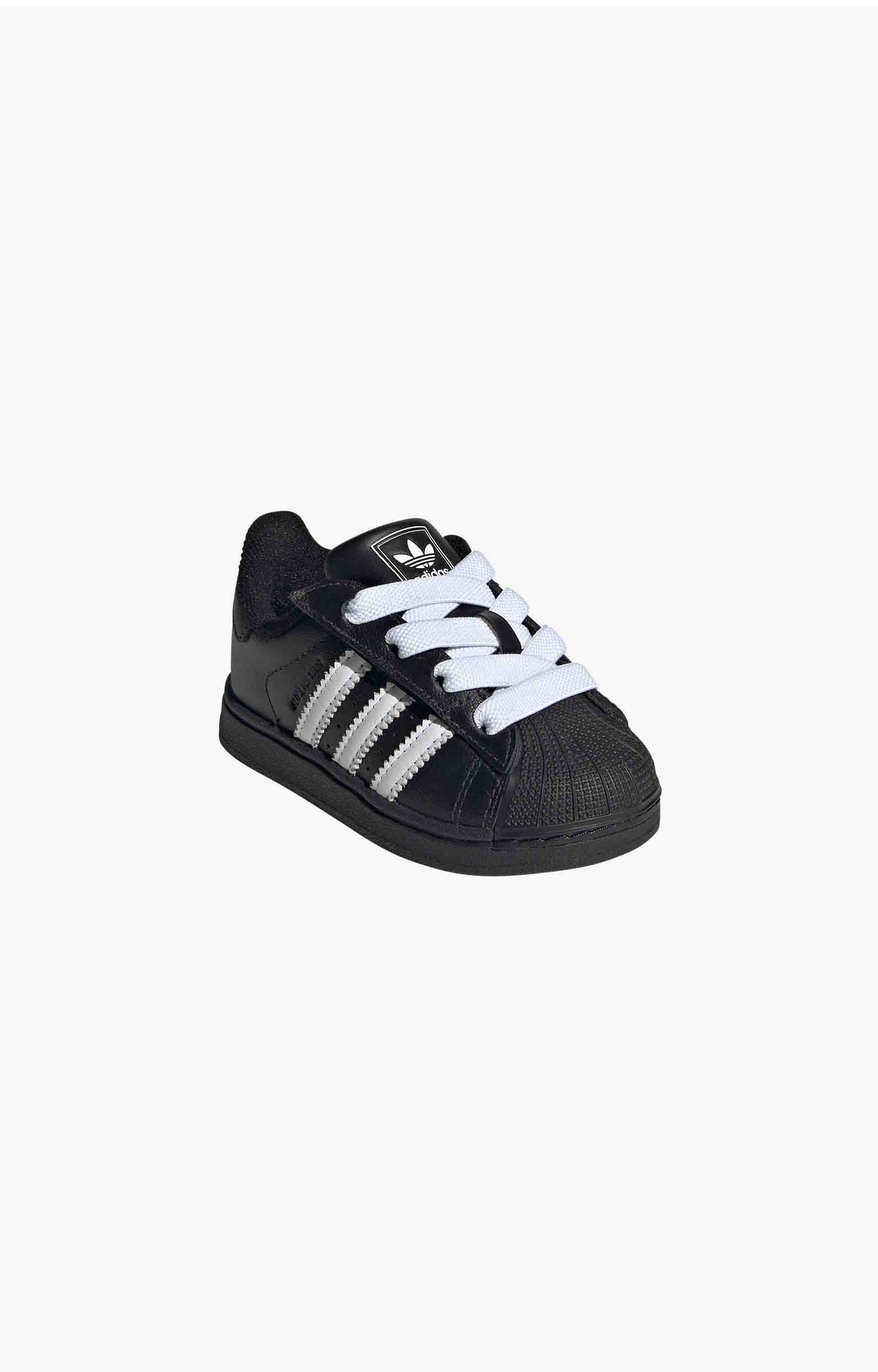Adidas Superstar II Comfort Closure Elastic Lace Kids Shoes, Black/White/Black