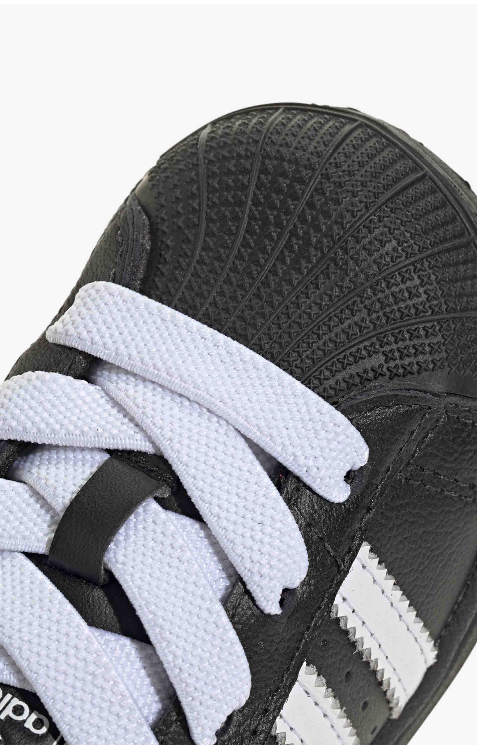 Adidas Superstar II Comfort Closure Elastic Lace Kids Shoes, Black/White/Black