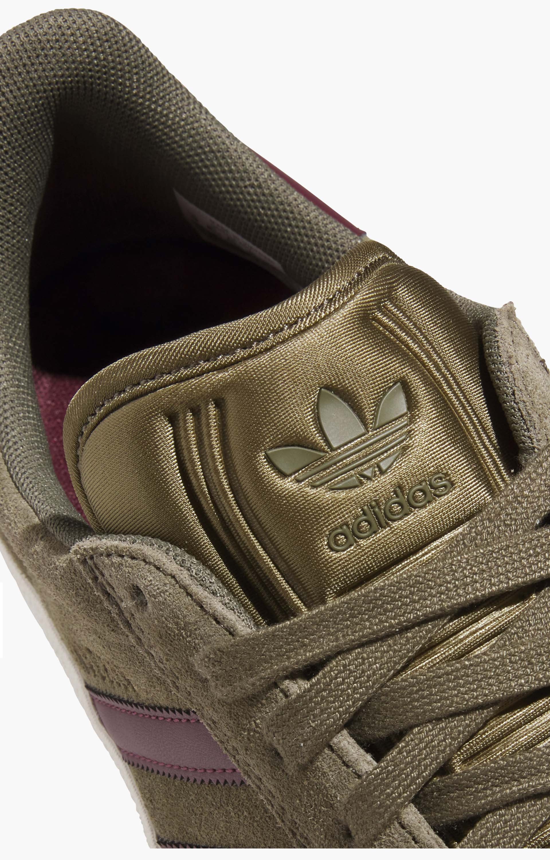 Adidas Gazelle ADV KI3205 Shoes, Olive Strata/Maroon/Cwhite