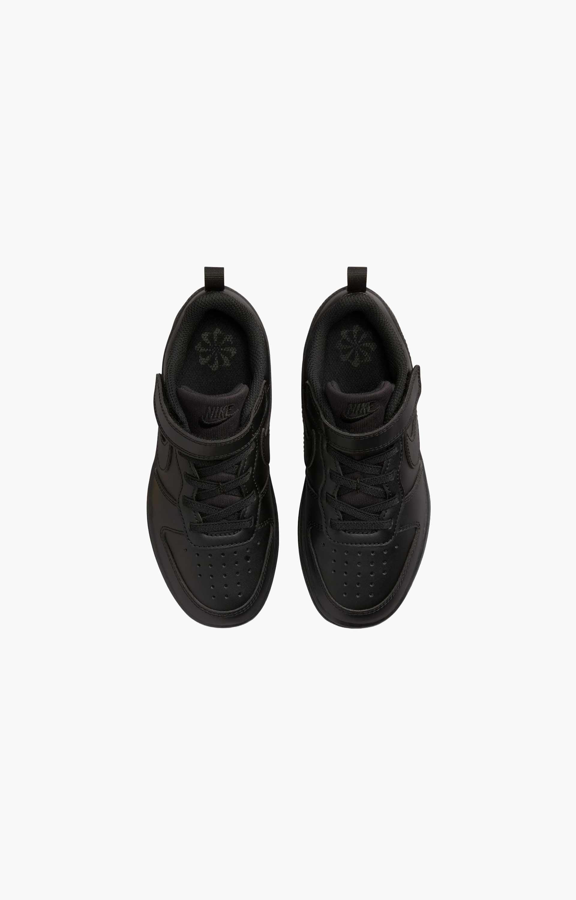 Nike Court Borough Low Recraft DV5457-002 Youth Shoe, Black/Black-Black