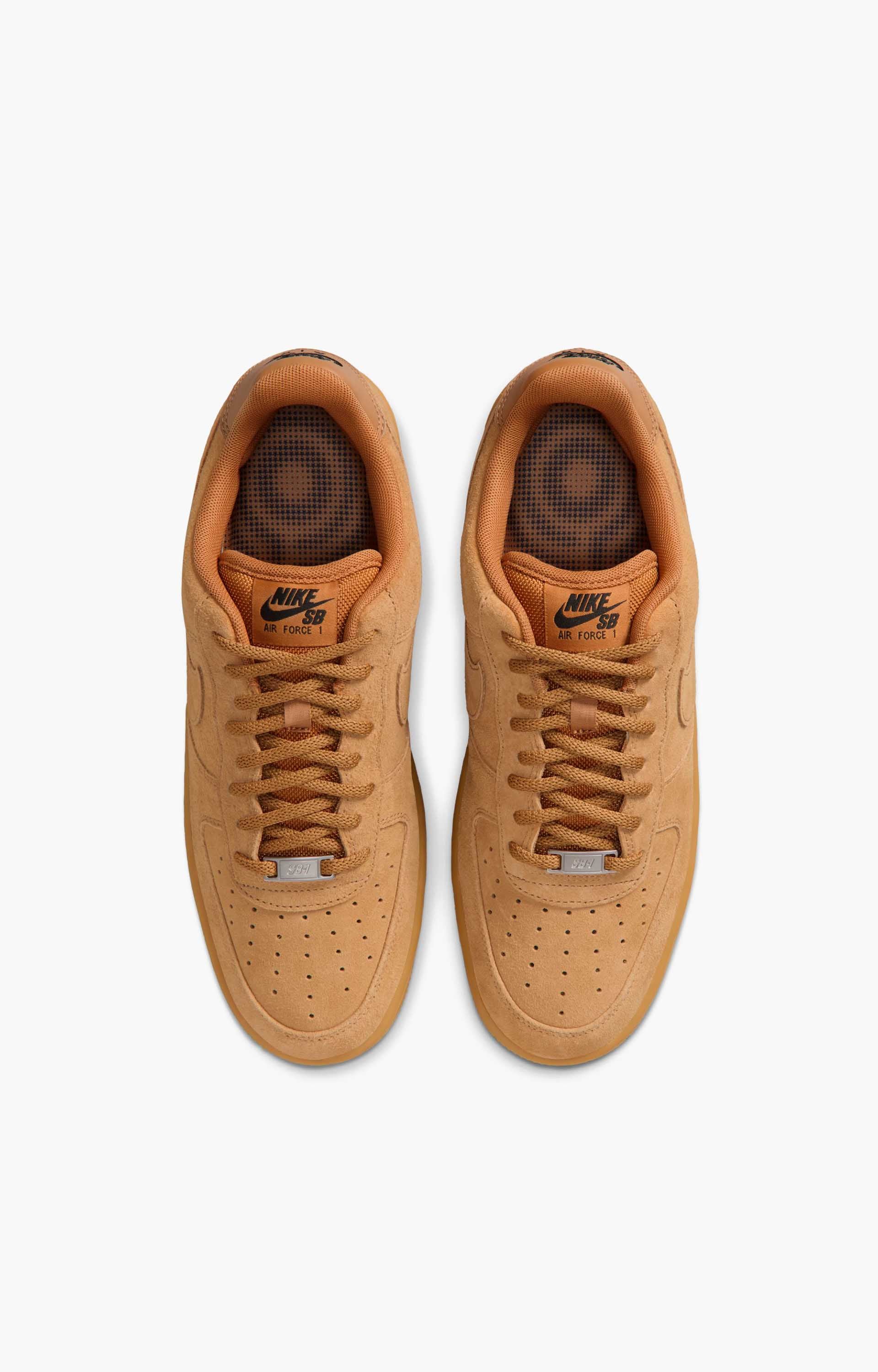 Nike SB Air Force 1 Shoe, Flax/Black/Gum Light Brown/Fir