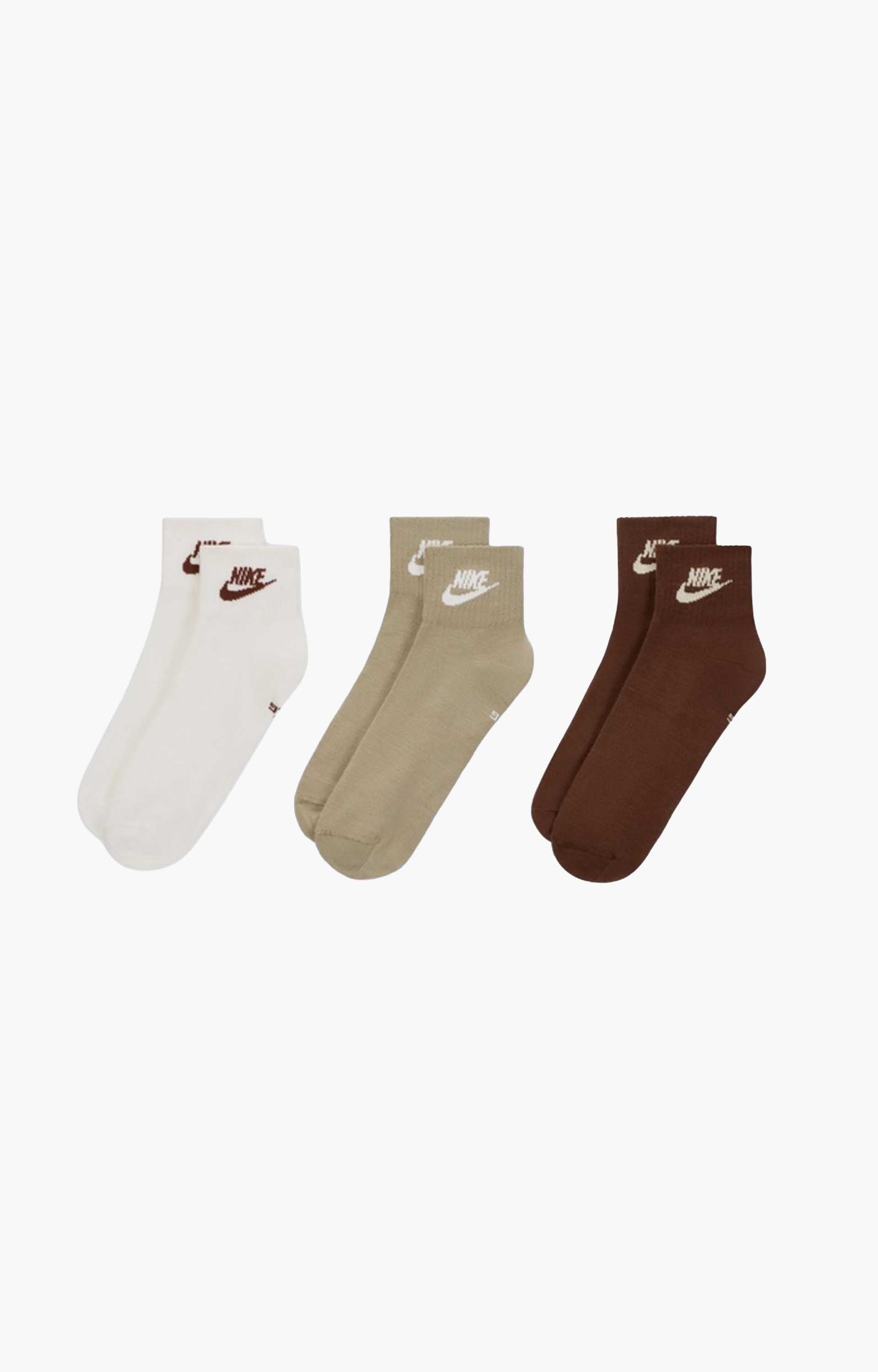 Nike Everyday Essential Ankle Socks, Cream/ Tan/ Brown