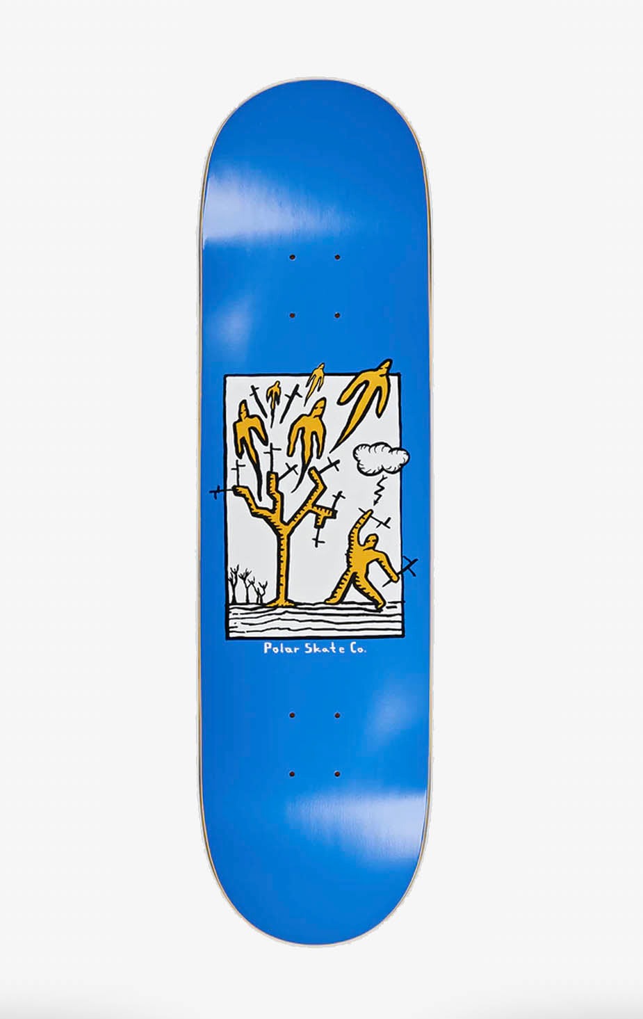 Polar Skate Co Team Heaven Skateboard Deck, Blue/Yellow Concrete