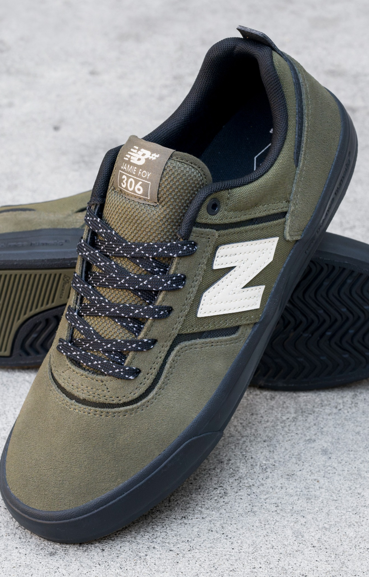 New Balance Numeric UN306LTD Jamie Foy Shoes, Olive / Black