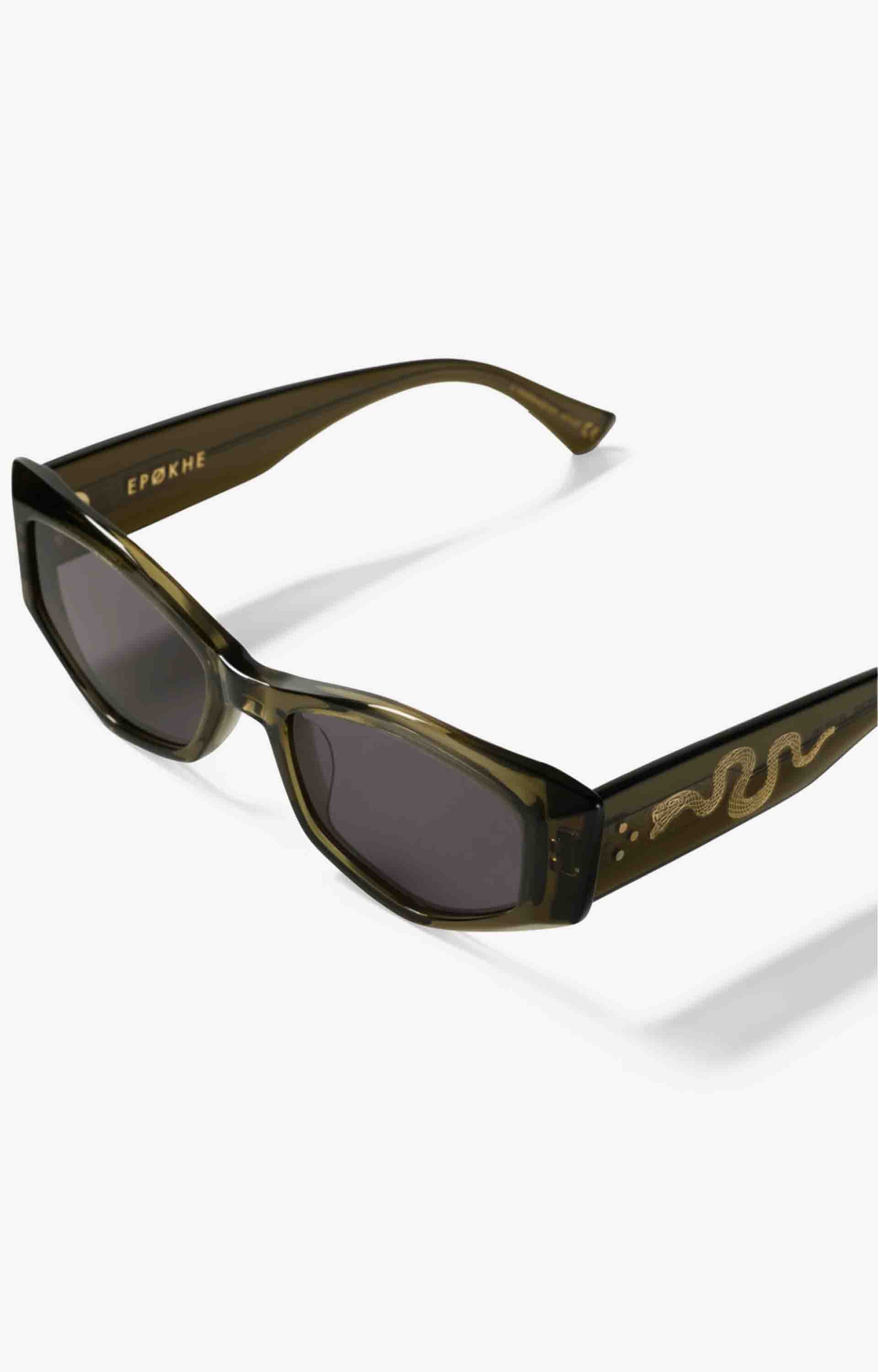 Epokhe Guilty Sunglasses, Army Green Polished/Black