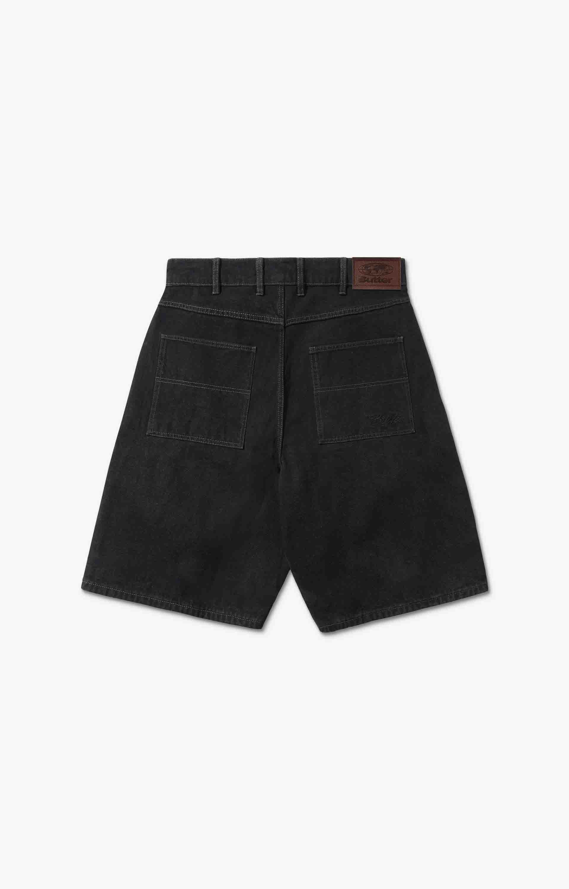 Butter Goods Trim Denim Shorts, Rinsed Black