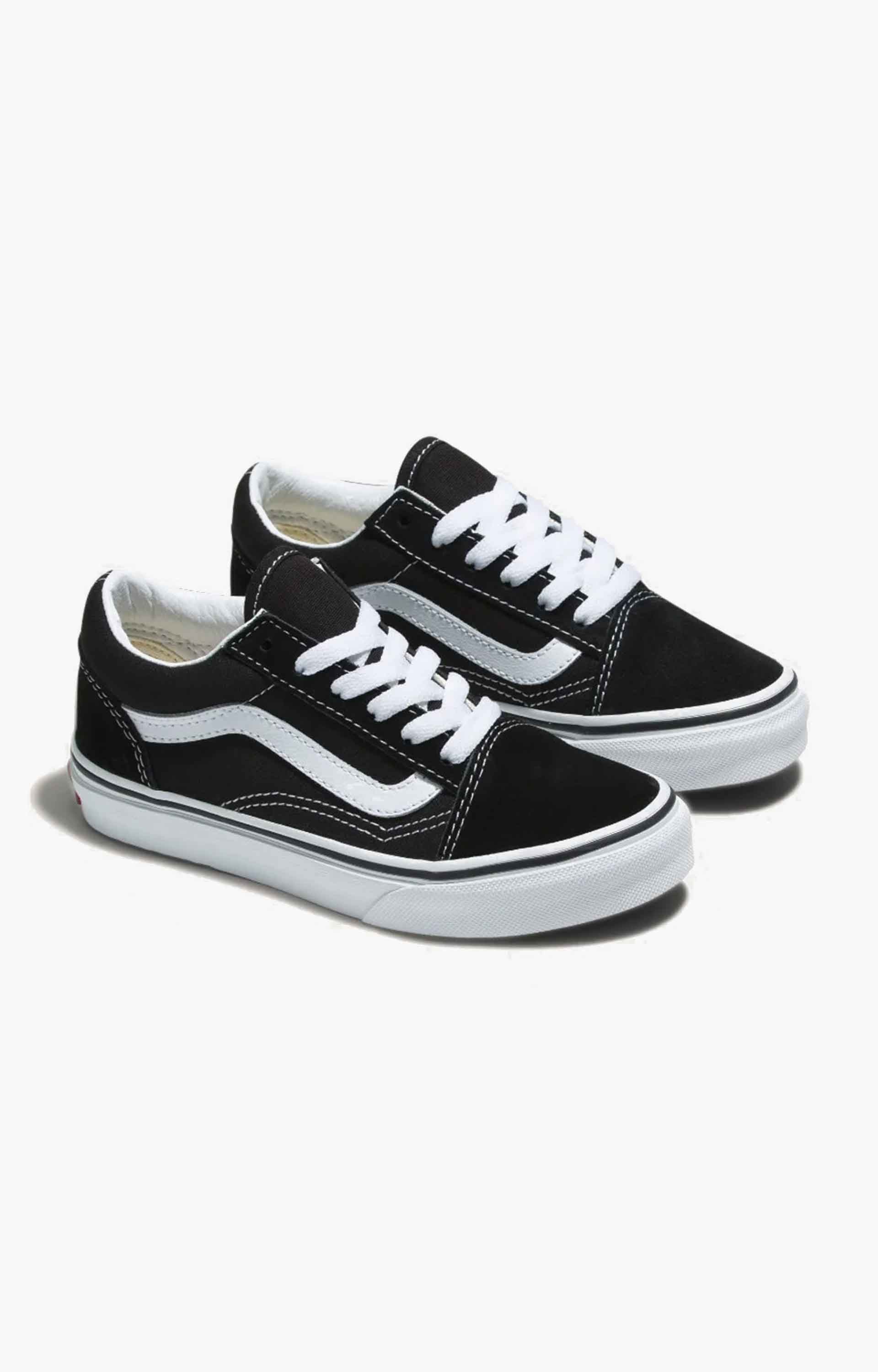 Vans Kids Old Skool Classic Shoes, Black/White