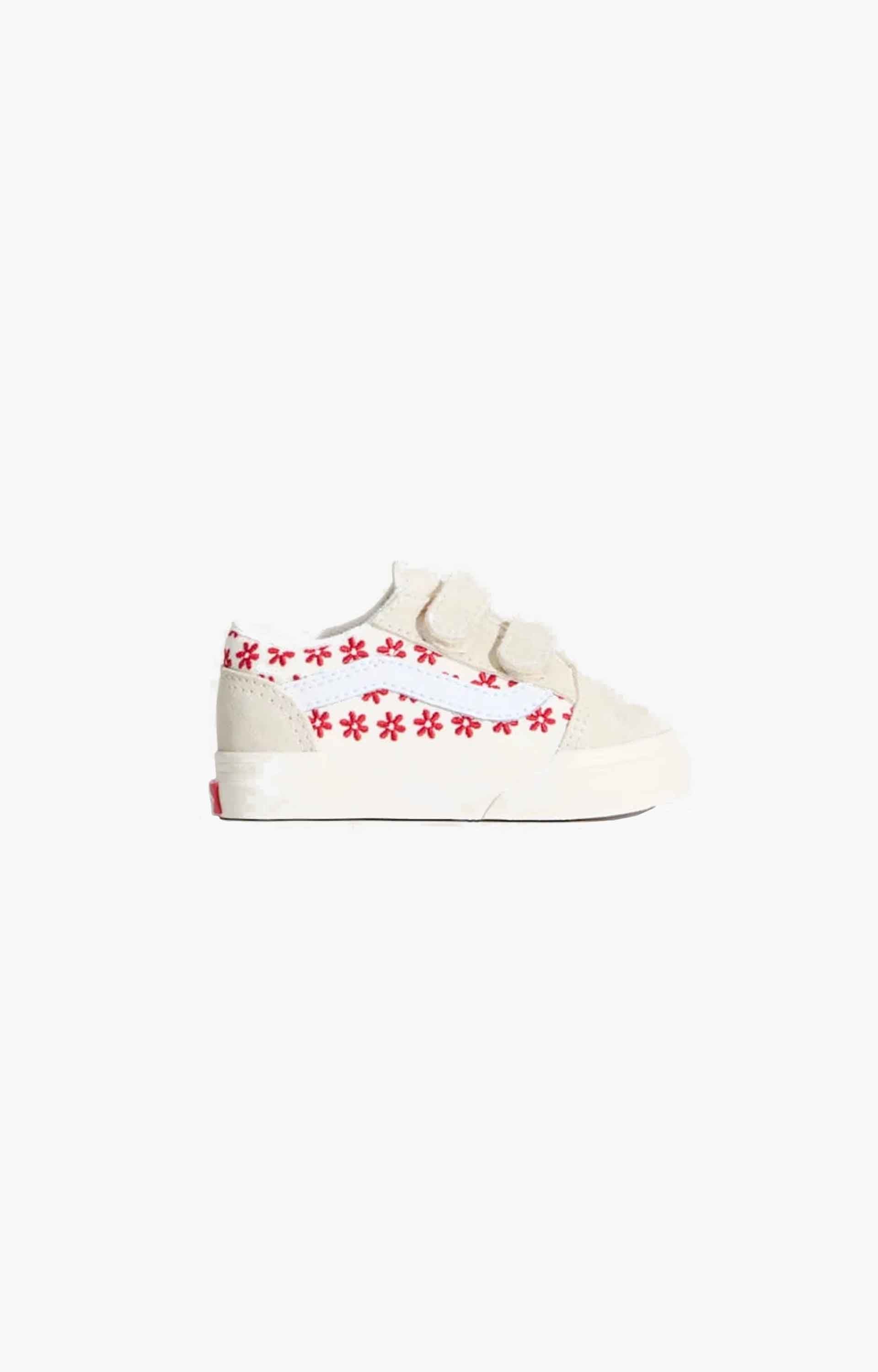 Vans Old Skool V Chantilly Floral Shoes, Racing Red