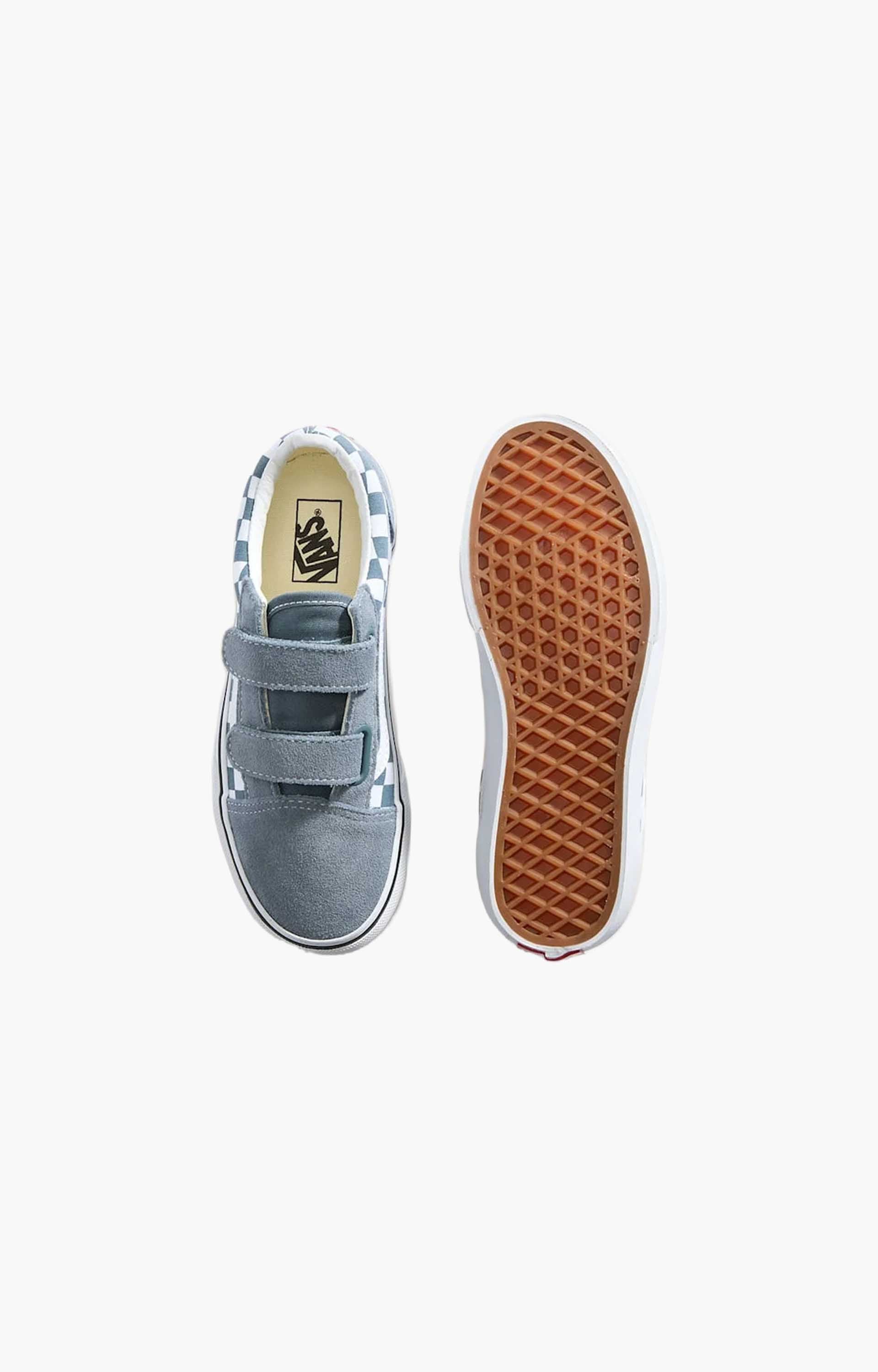 Vans Old Skool Velcro Shoe, Color Theory Checkerboard Stormy Weather