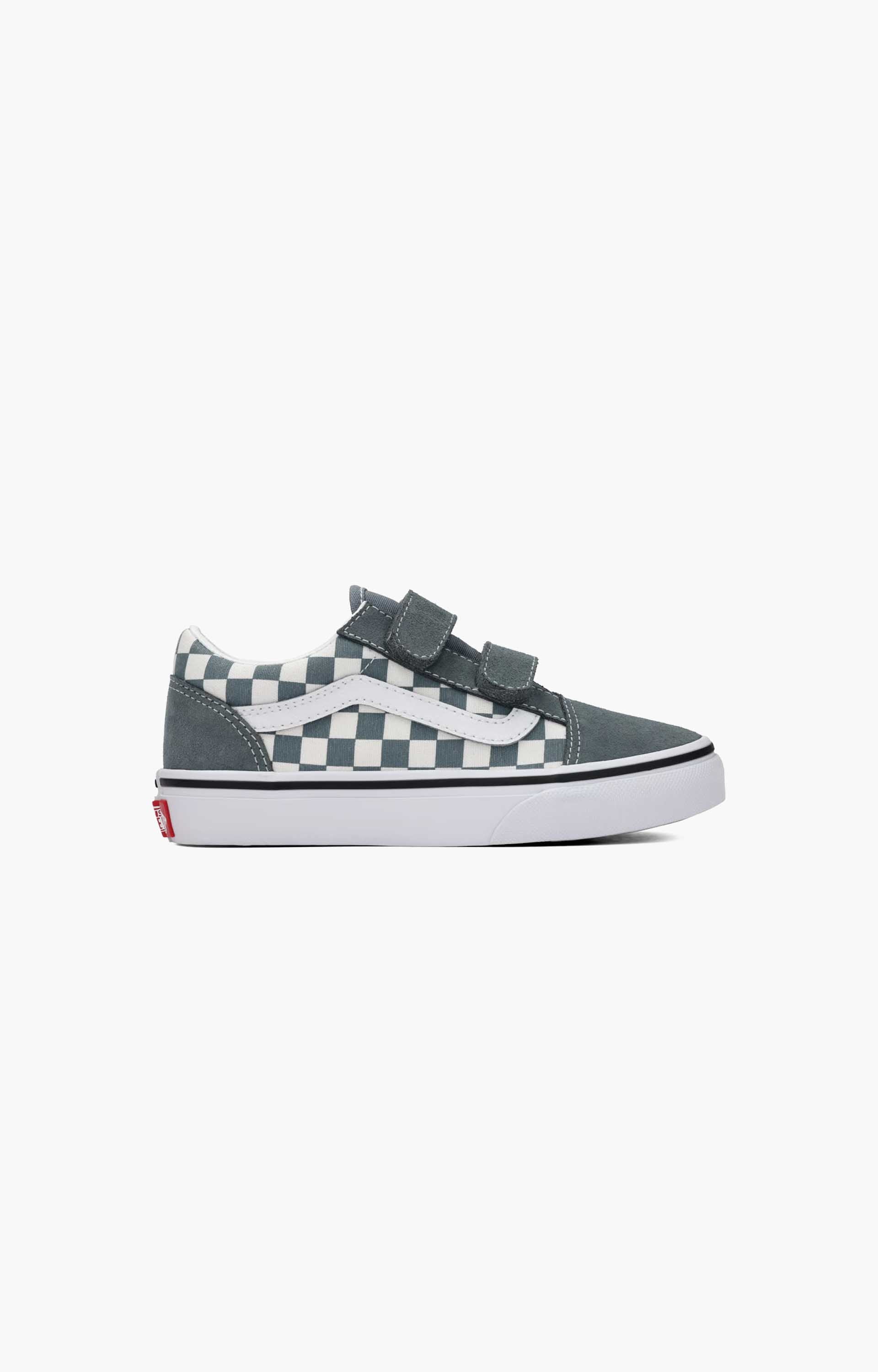 Vans Old Skool Velcro Shoe, Color Theory Checkerboard Stormy Weather