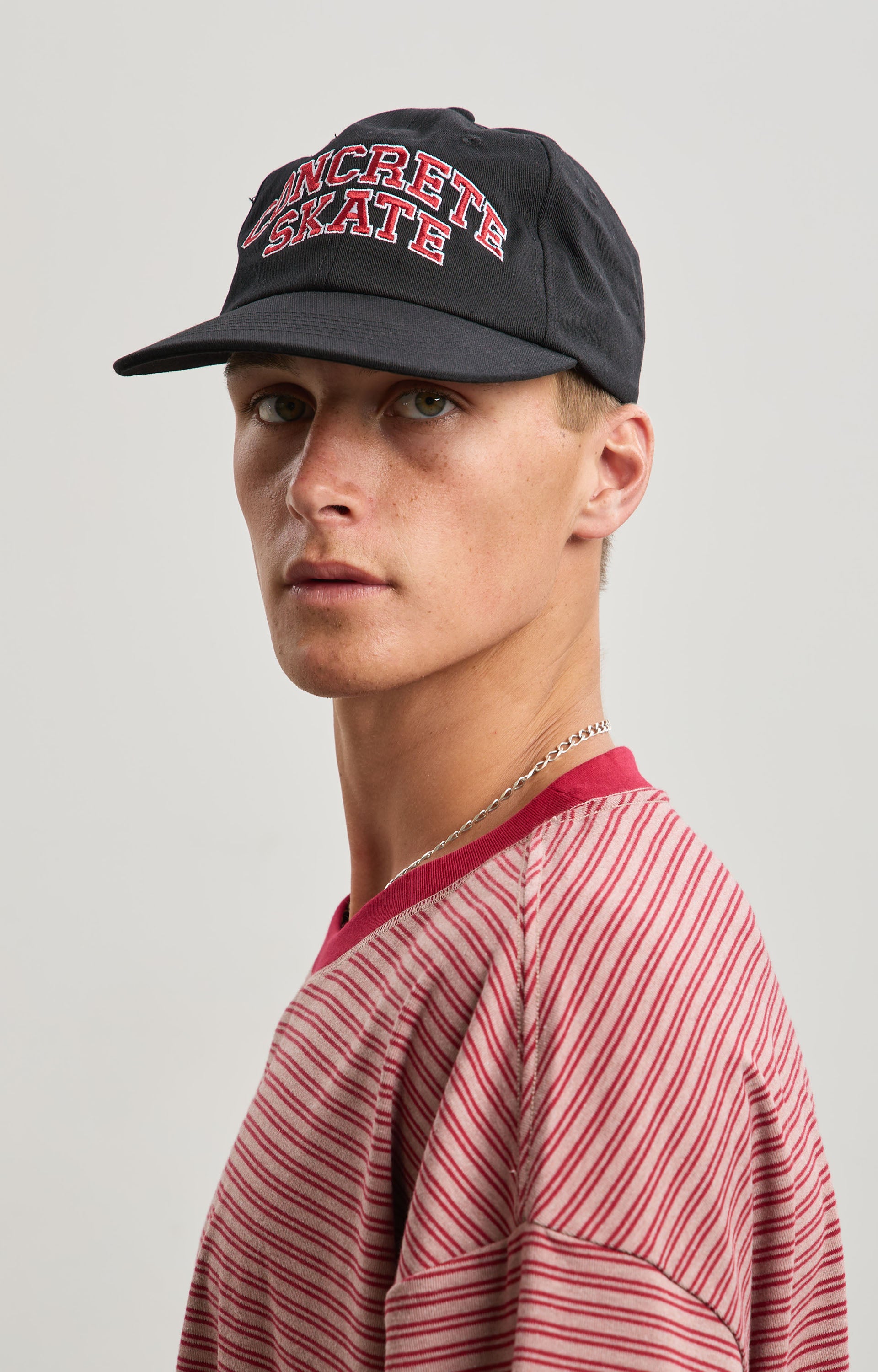 Concrete Linework T-Shirt, Taupe/Crimson