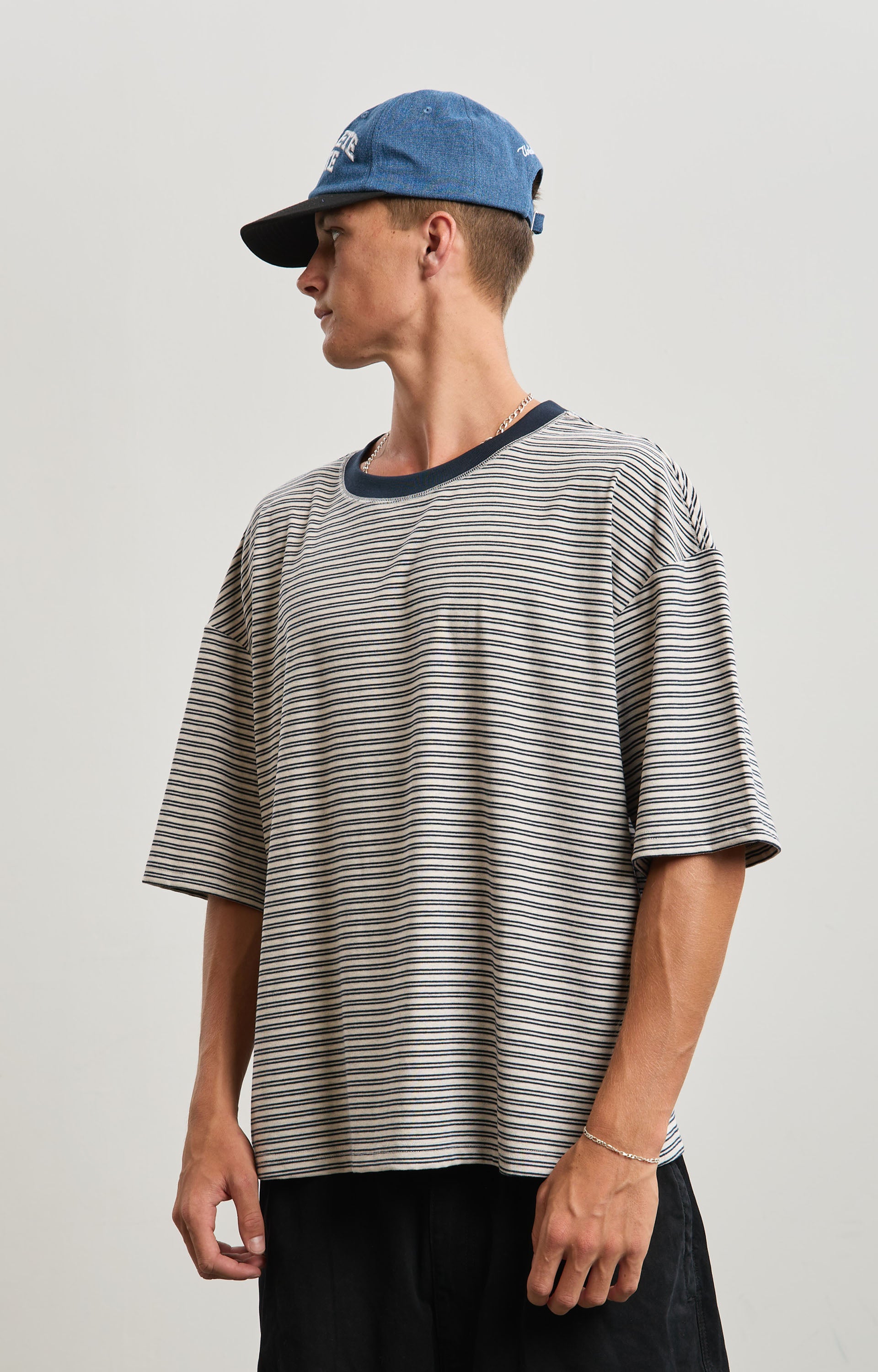 Concrete Linework T-Shirt, Chalk/Navy