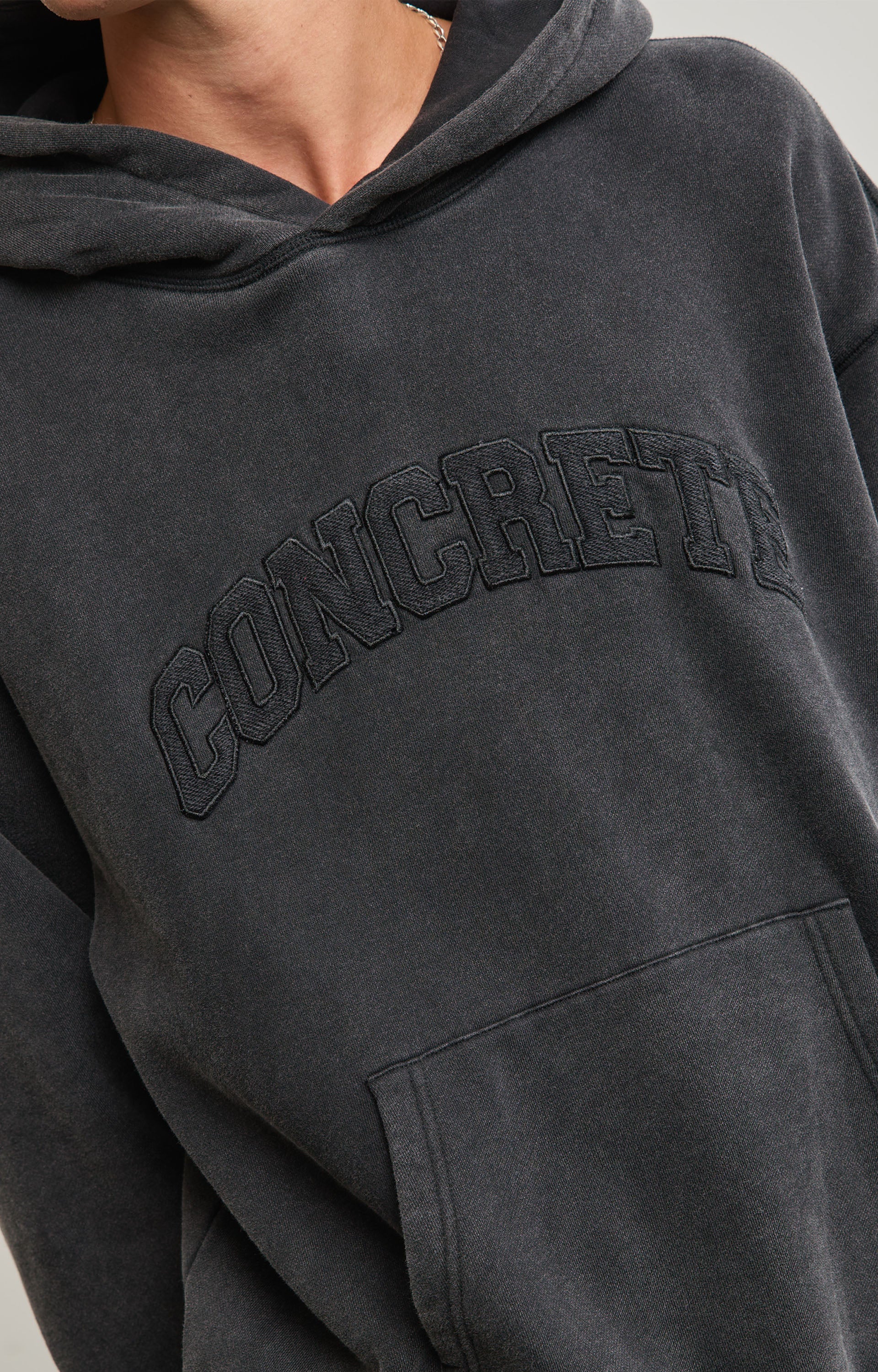 Concrete League Hoodie, Washed Black