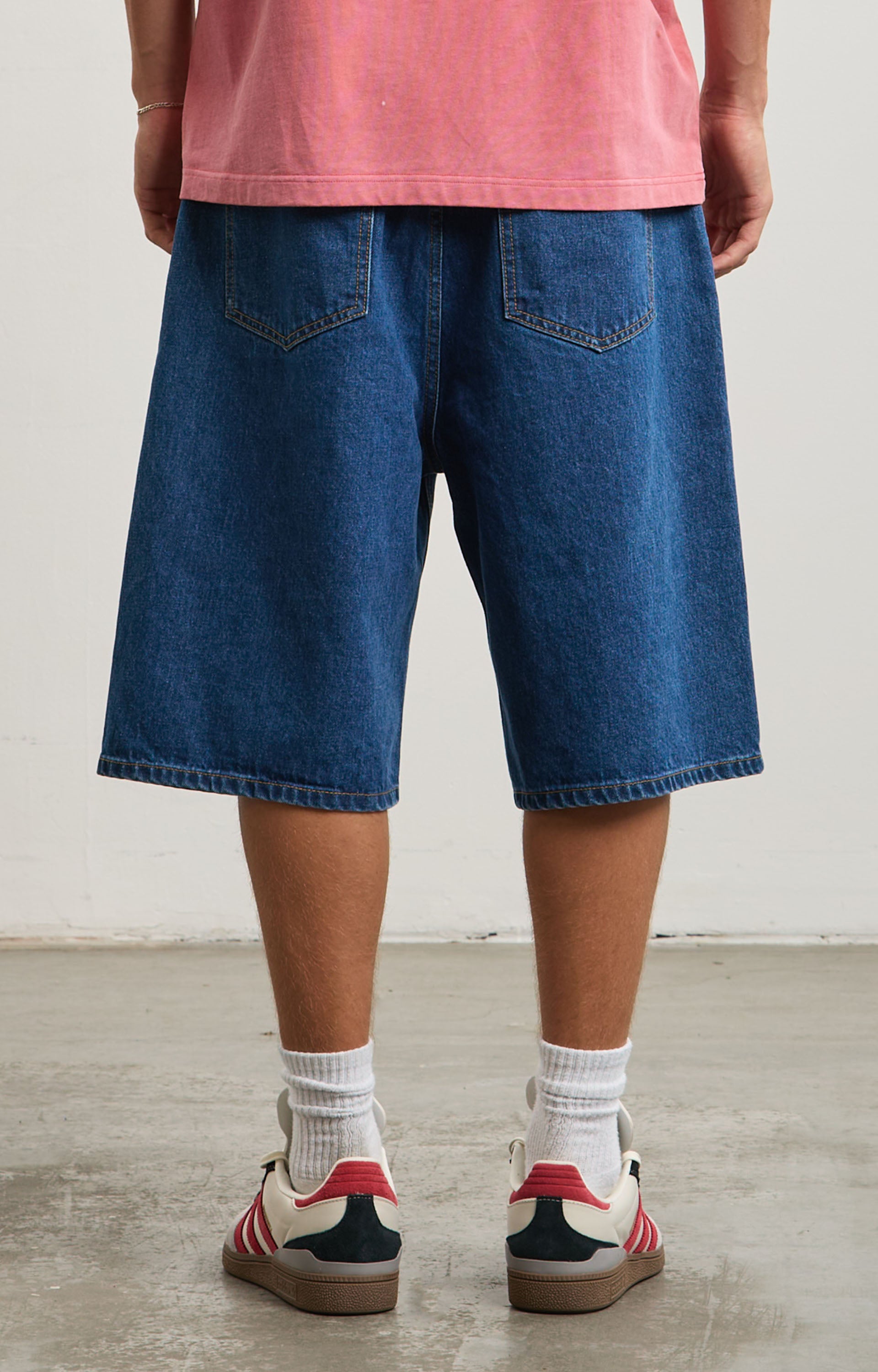 Concrete Lace Denim Short, Washed Indigo