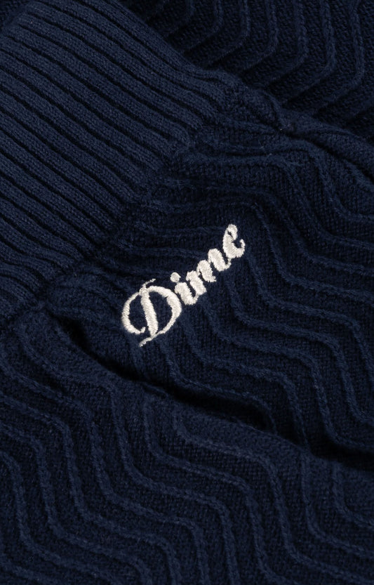Dime Wave Cable Knit Shorts, Navy