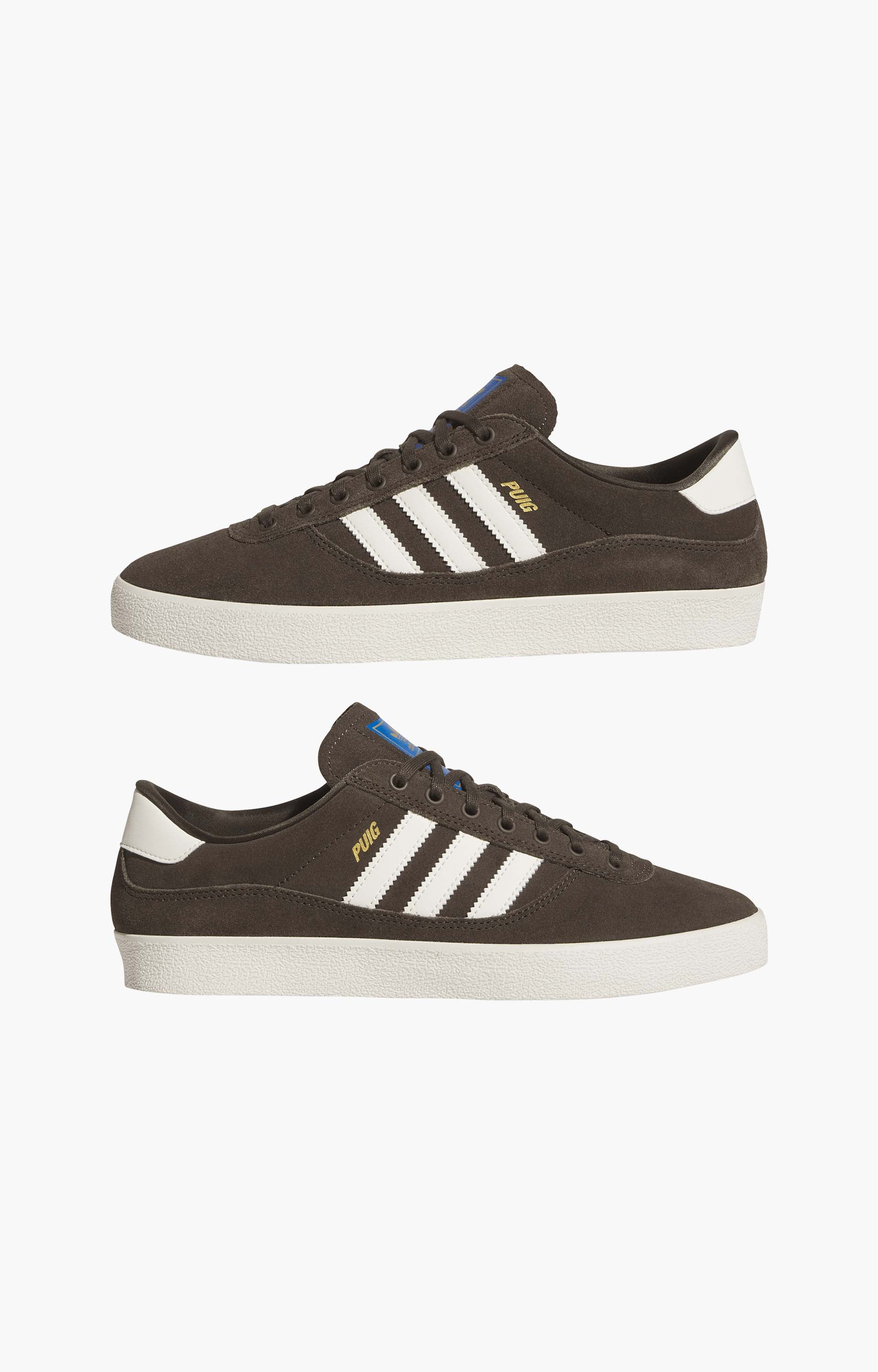 Adidas Puig Indoor Shoes, Brown Cloud/White/Blue Bird