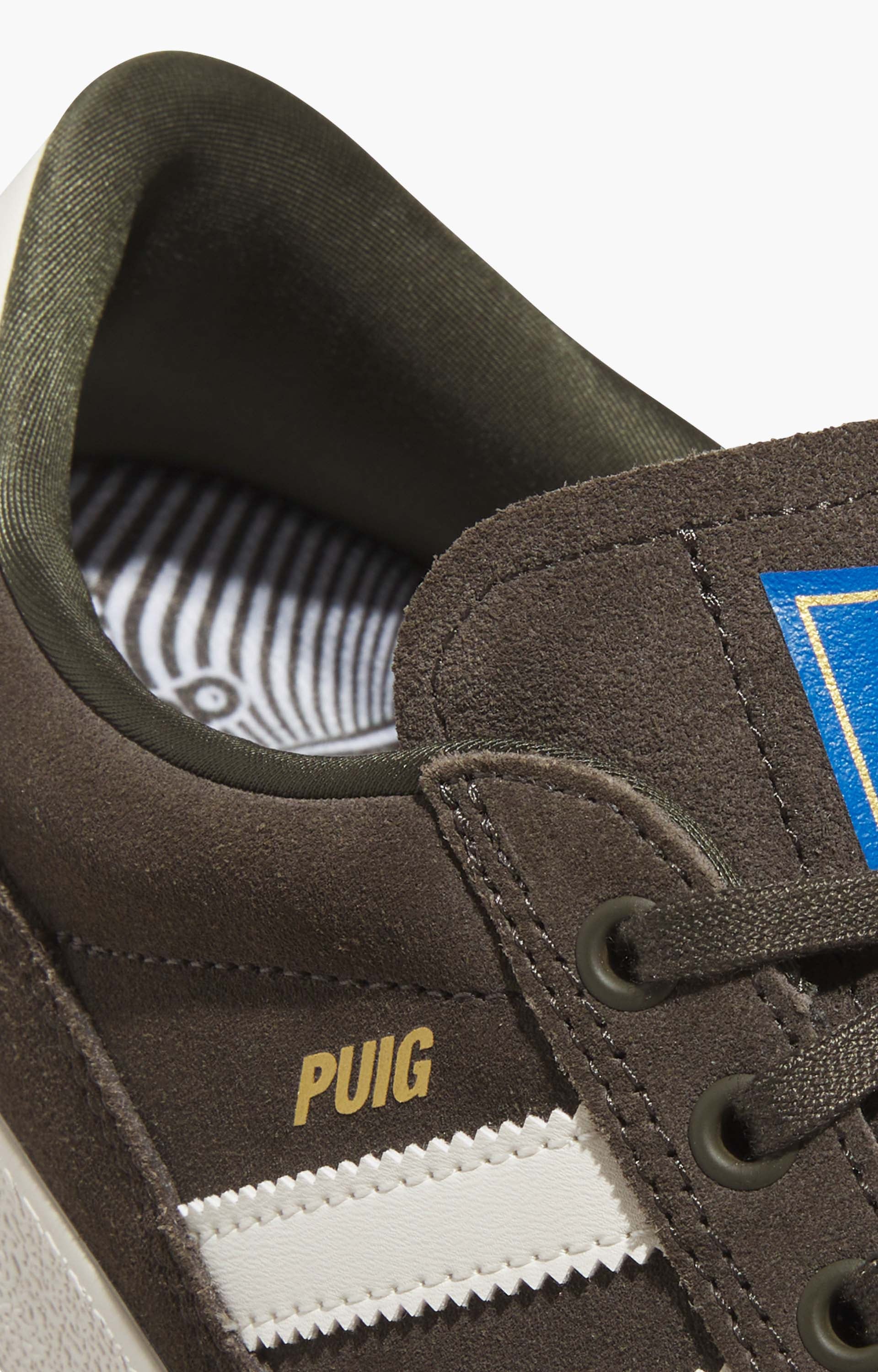 Adidas Puig Indoor Shoes, Brown Cloud/White/Blue Bird