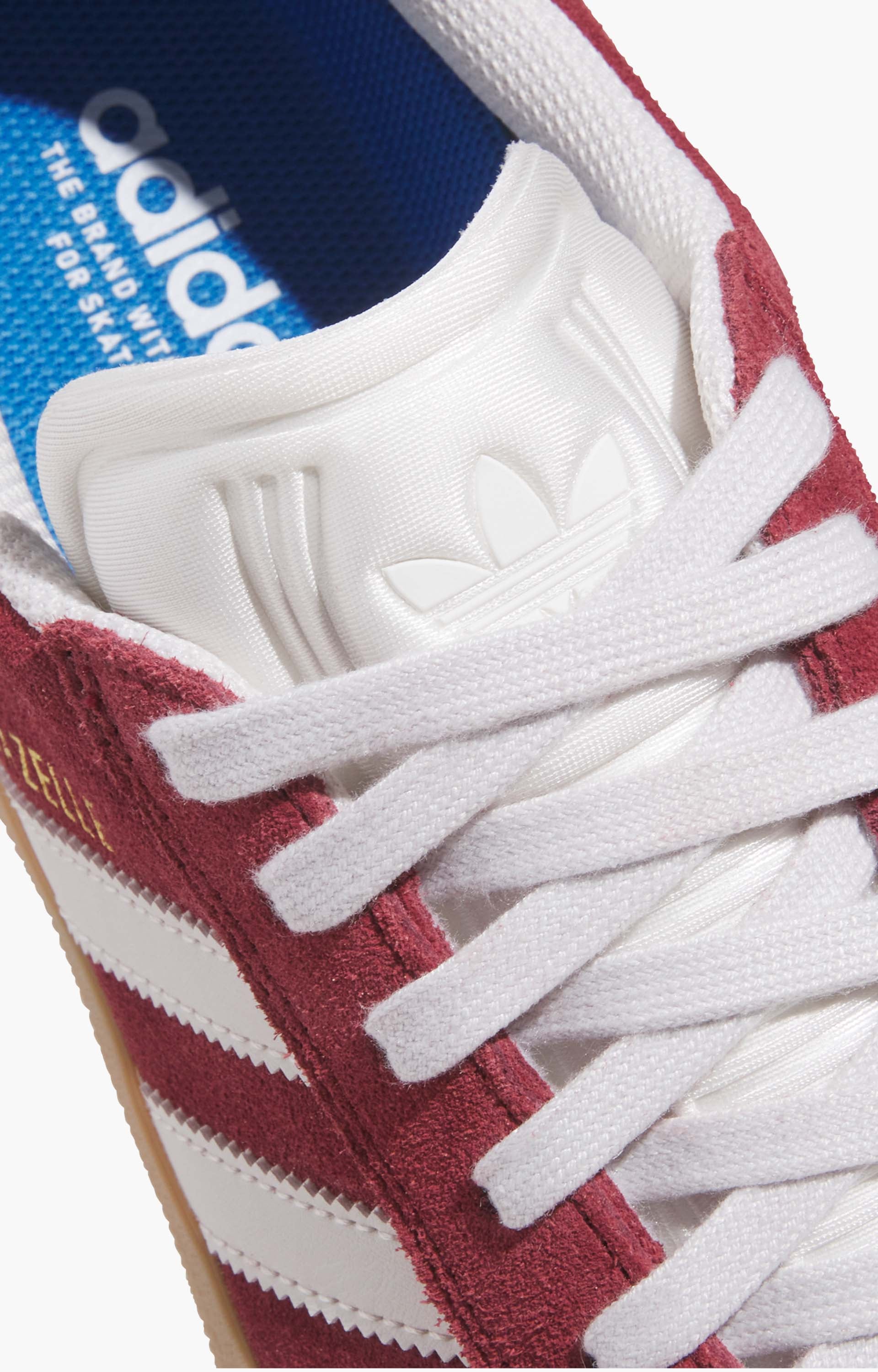 Adidas Gazelle Adv Shoes, Wonder Shadow Red/Crystal White/Gold Metal