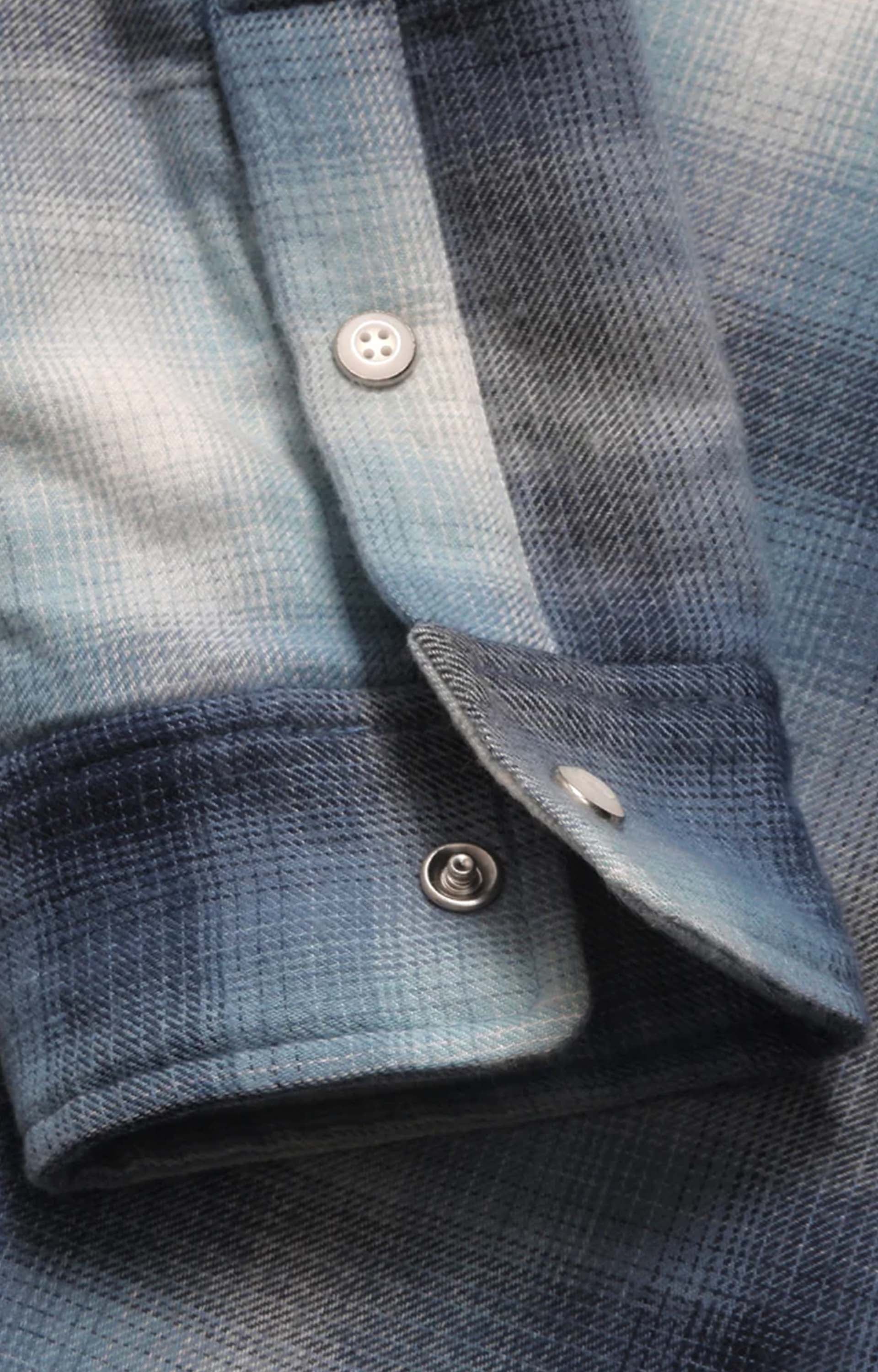 Metalwood Poly Filled Shirt, Blue Plaid