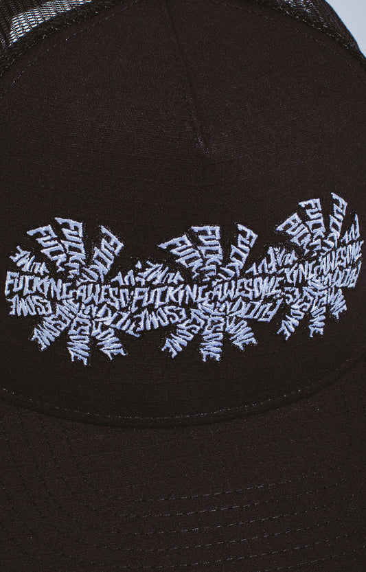 Fucking Awesome Three Spiral Trucker Hat Headwear, Black
