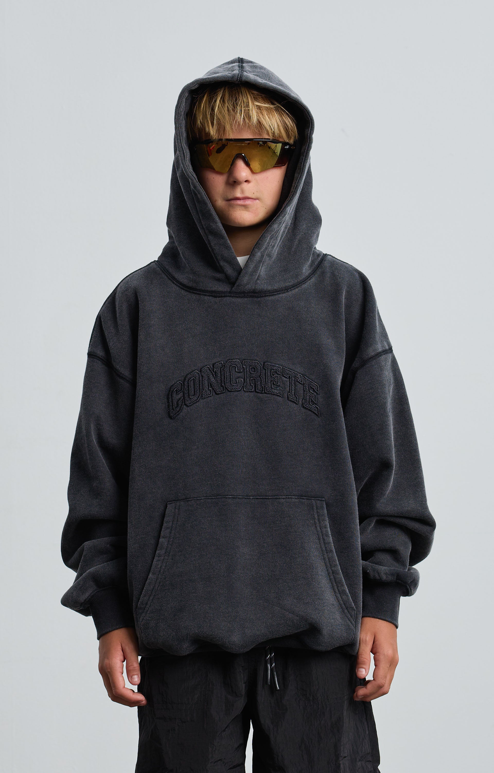 Concrete Youth League Hoodie, Washed Black
