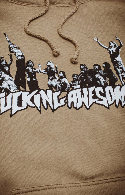 Fucking Awesome Hug The Earth Hoodie, Brown/Olive